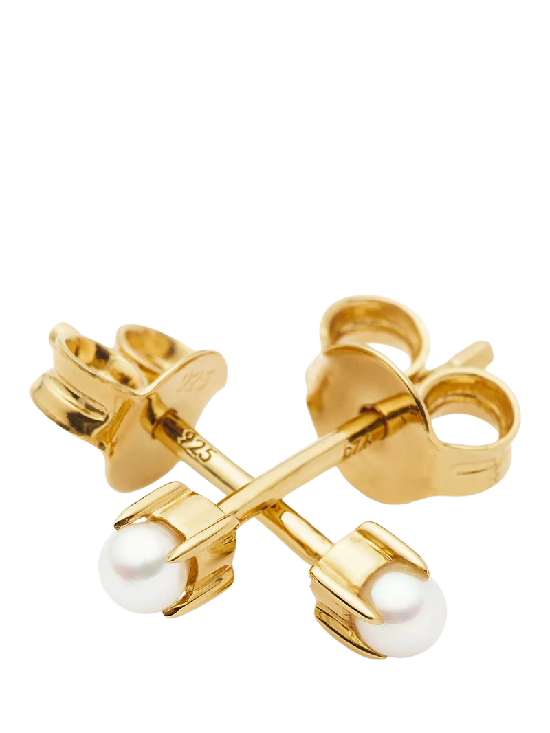 Missoma pearl stud earrings gold white studs, UK version