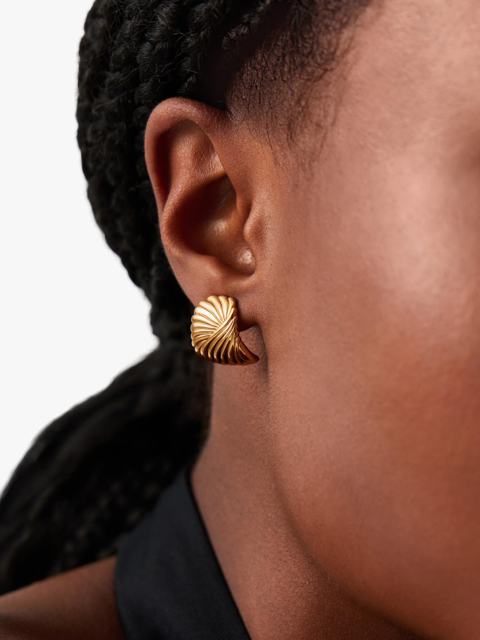 Missoma Ridge Studs gold earrings, UK version
