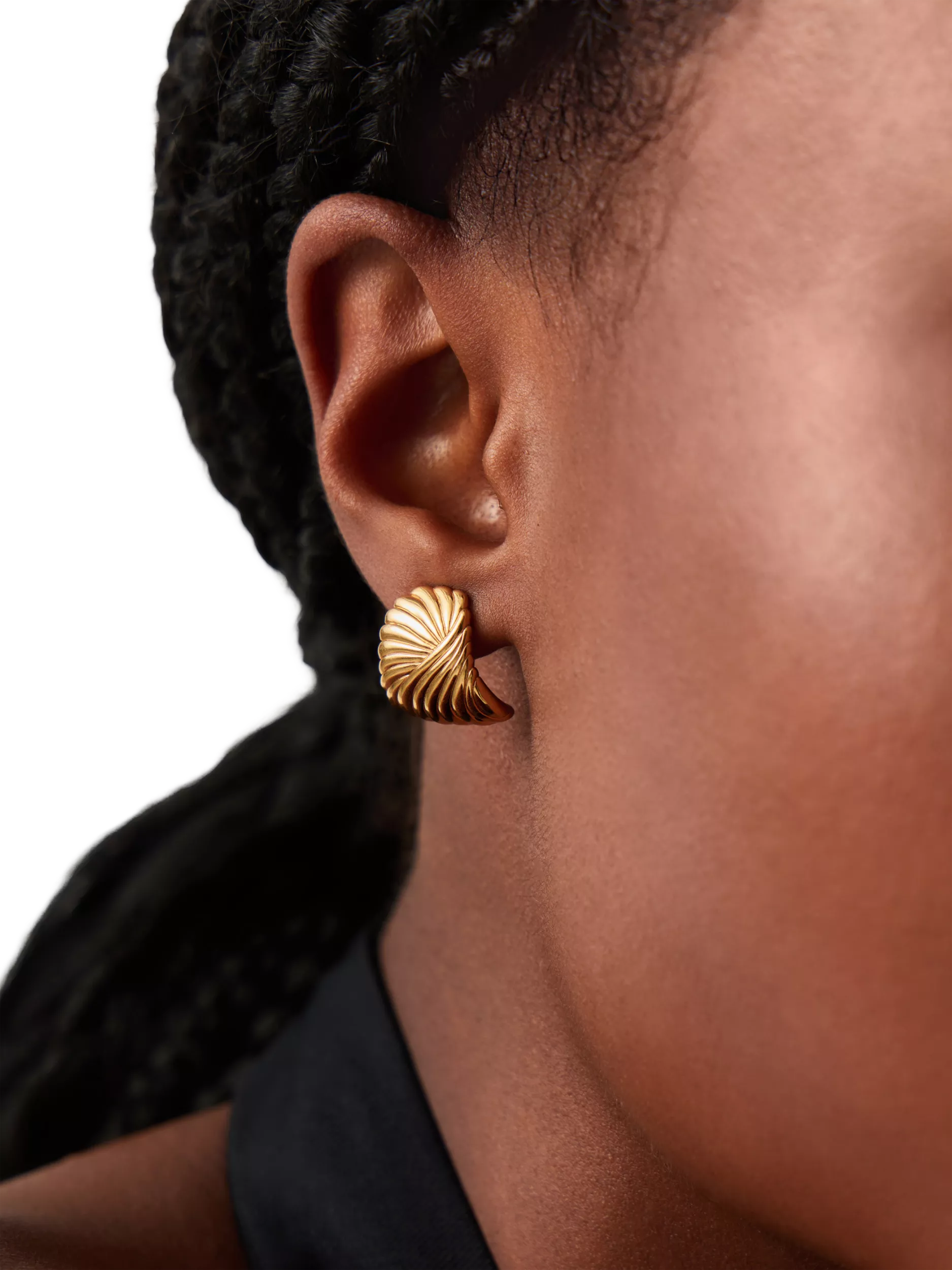 Missoma Ridge Studs gold earrings, UK version
