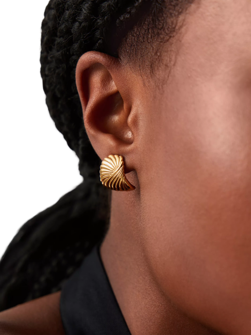 Missoma Ridge Studs gold earrings, UK version