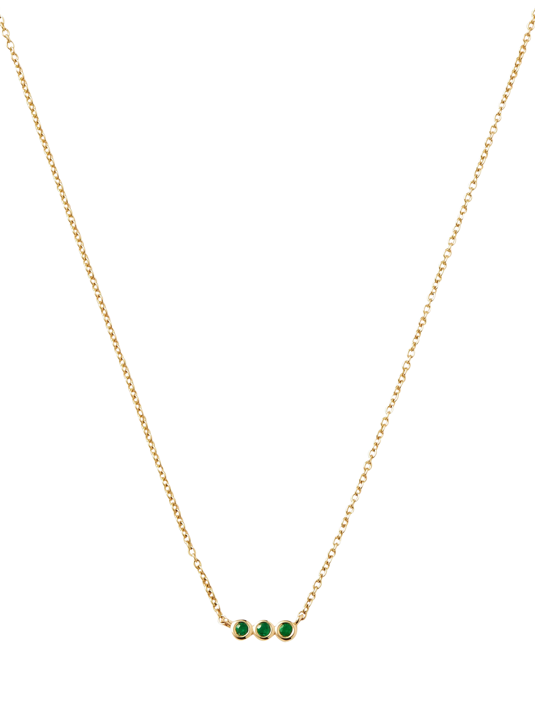 Missoma emerald solitaire trio necklace gold 45cm - British product