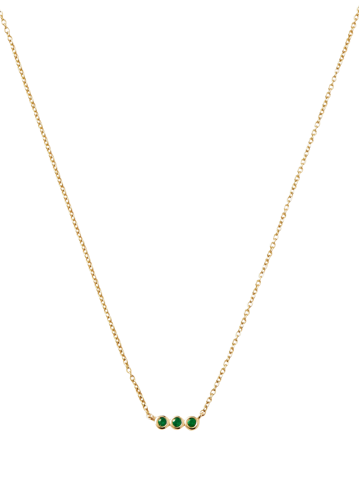 Missoma emerald solitaire trio necklace gold 45cm - British product