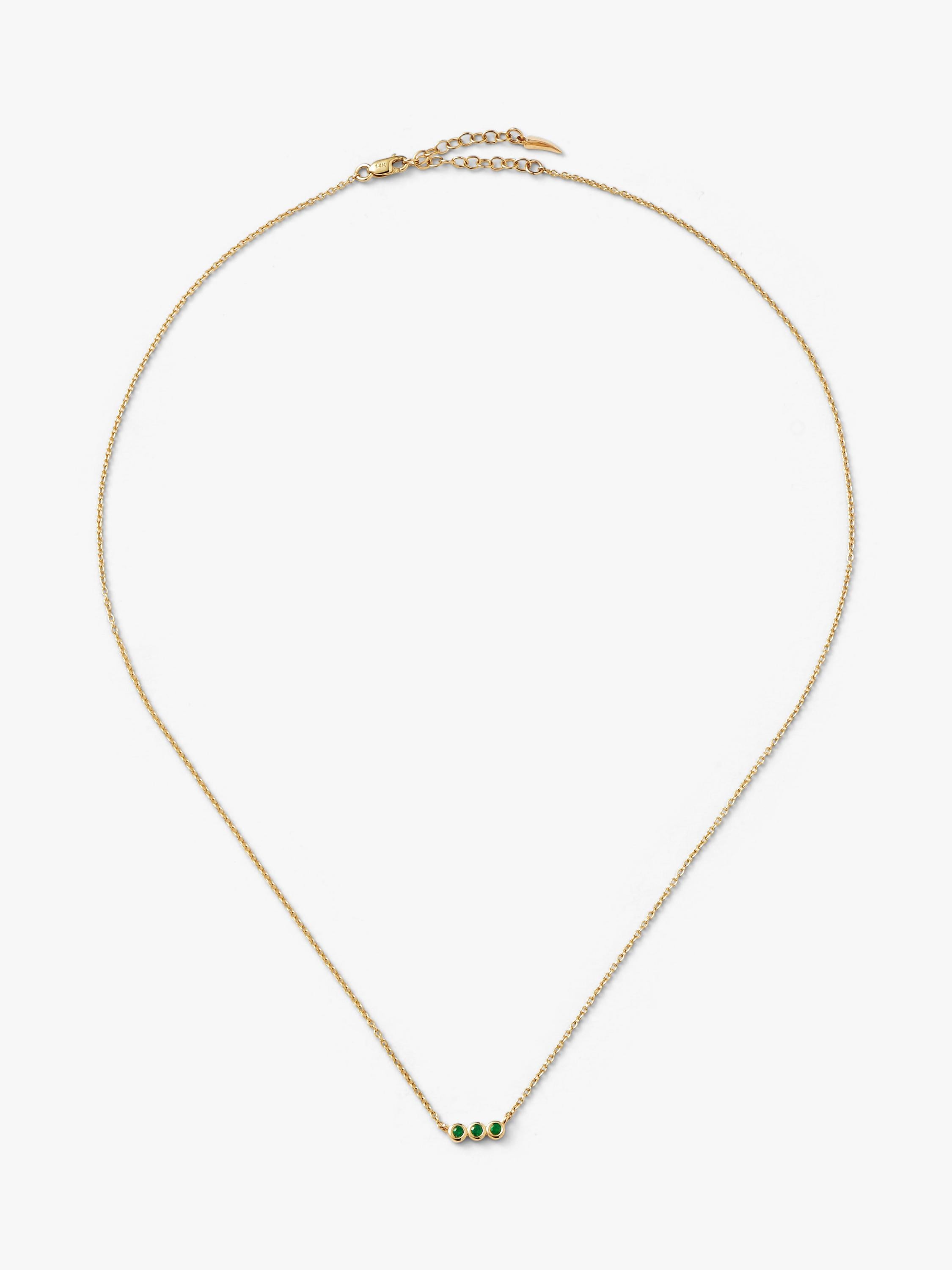 Missoma emerald solitaire trio necklace gold 45cm - British product