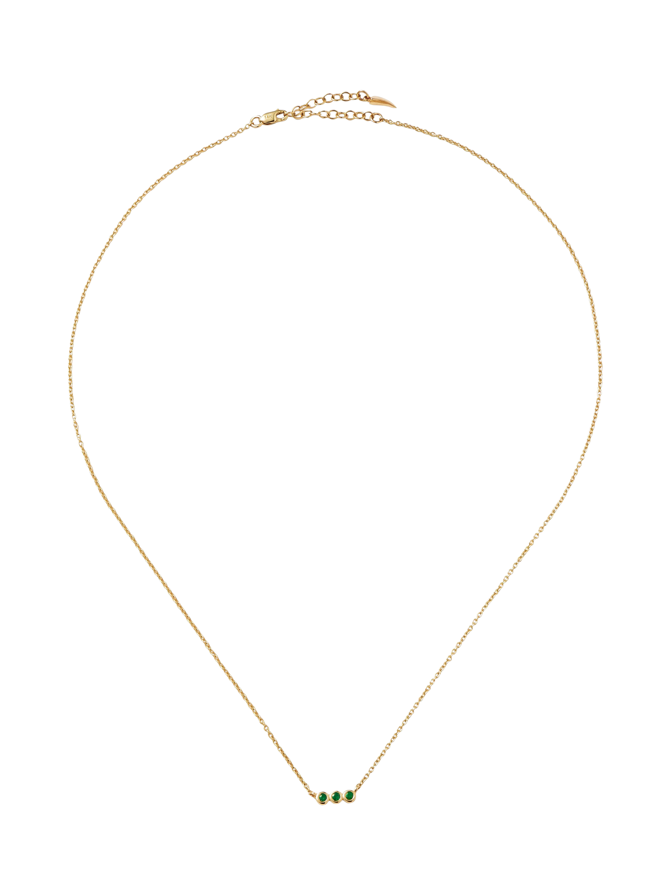 Missoma emerald solitaire trio necklace gold 45cm - British product