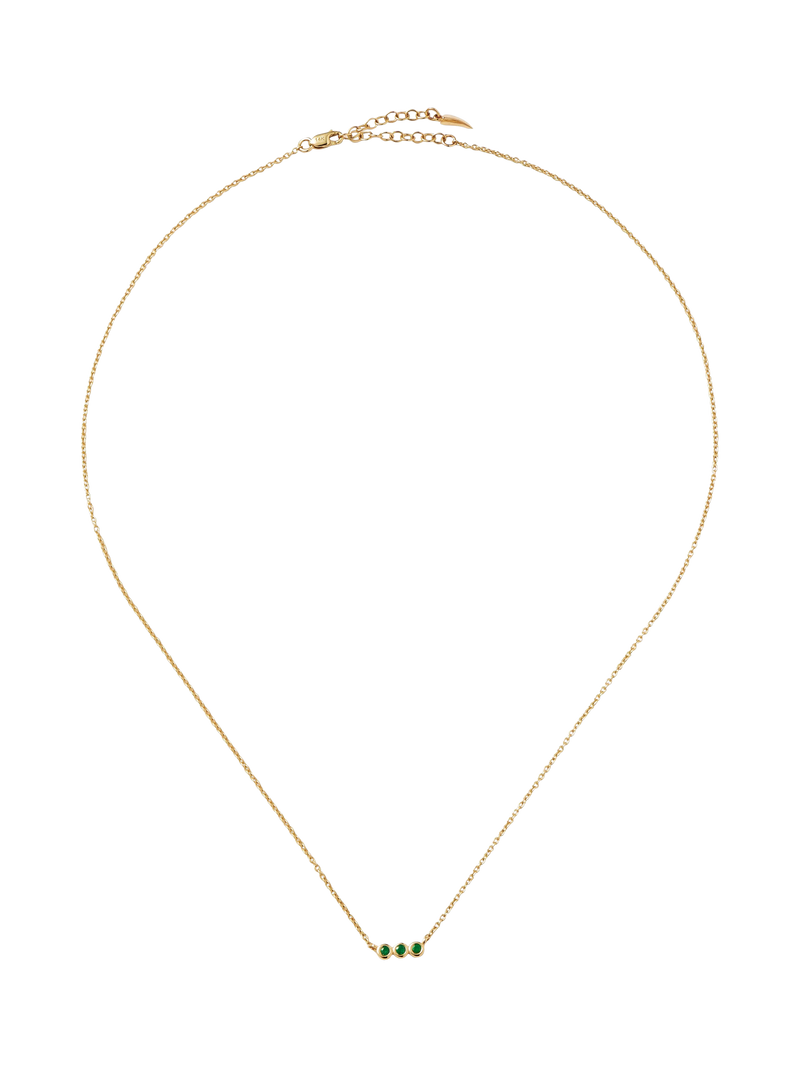 Missoma emerald solitaire trio necklace gold 45cm - British product