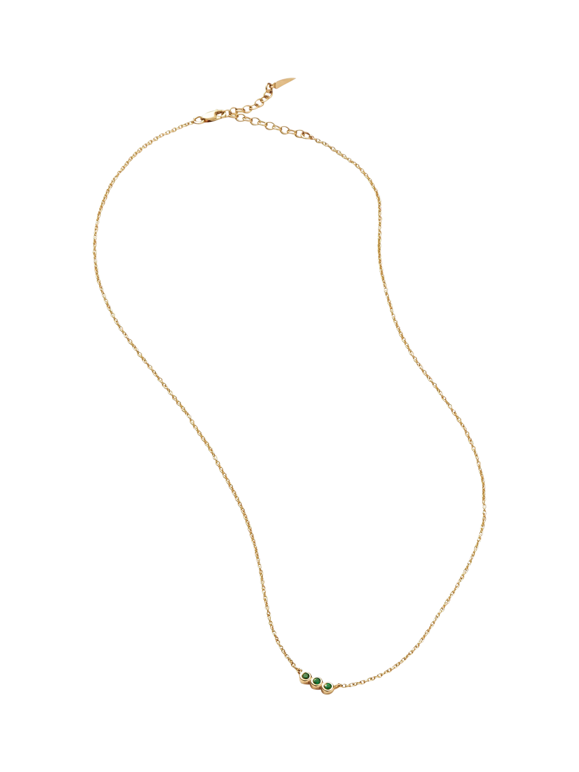Missoma emerald solitaire trio necklace gold 45cm - British product
