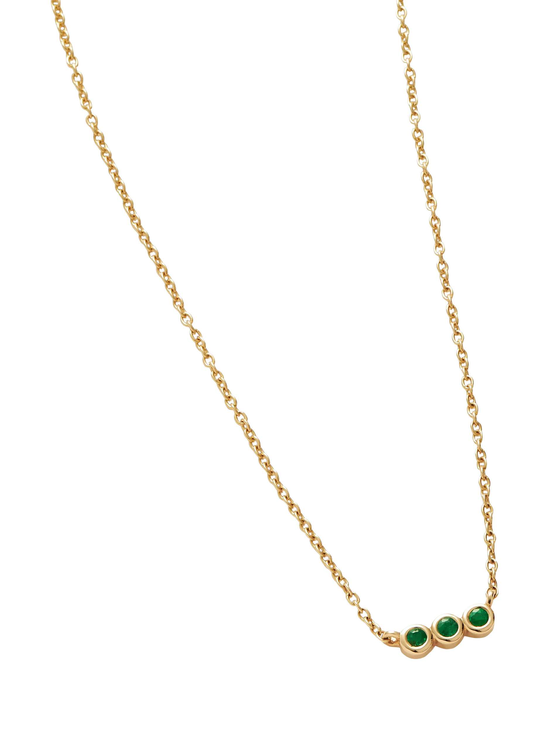 Missoma emerald solitaire trio necklace gold 45cm - British product