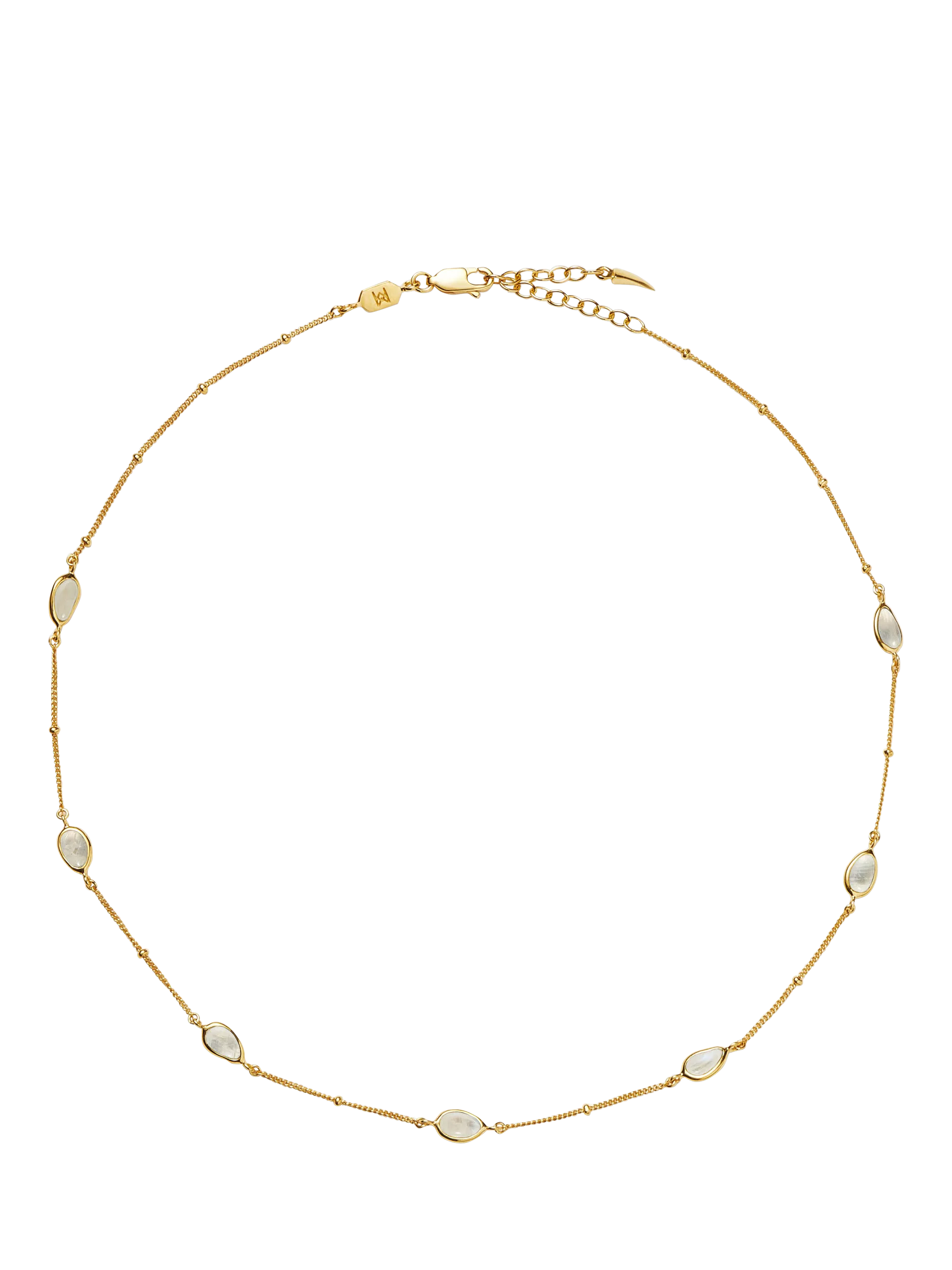 Missoma moonstone charm necklace gold plated vermeil, imported from the UK