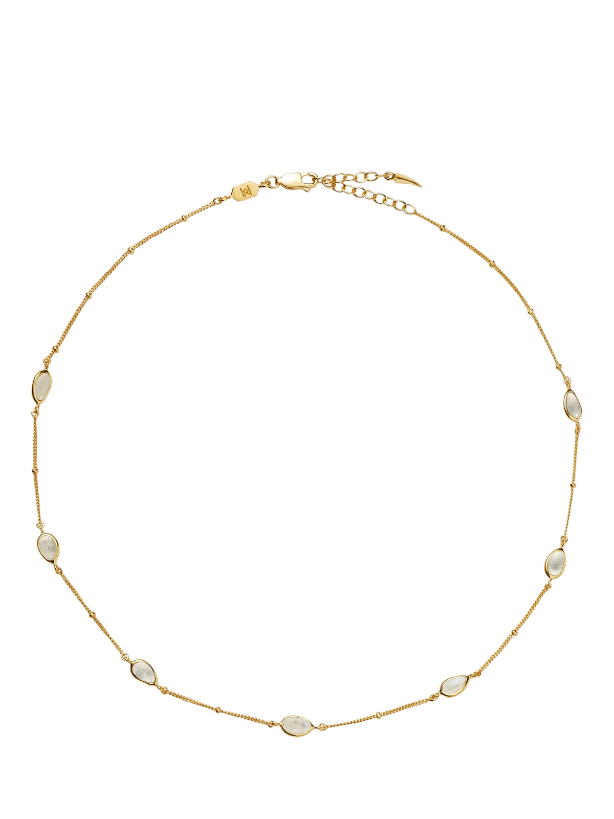 Missoma moonstone charm necklace gold plated vermeil, imported from the UK