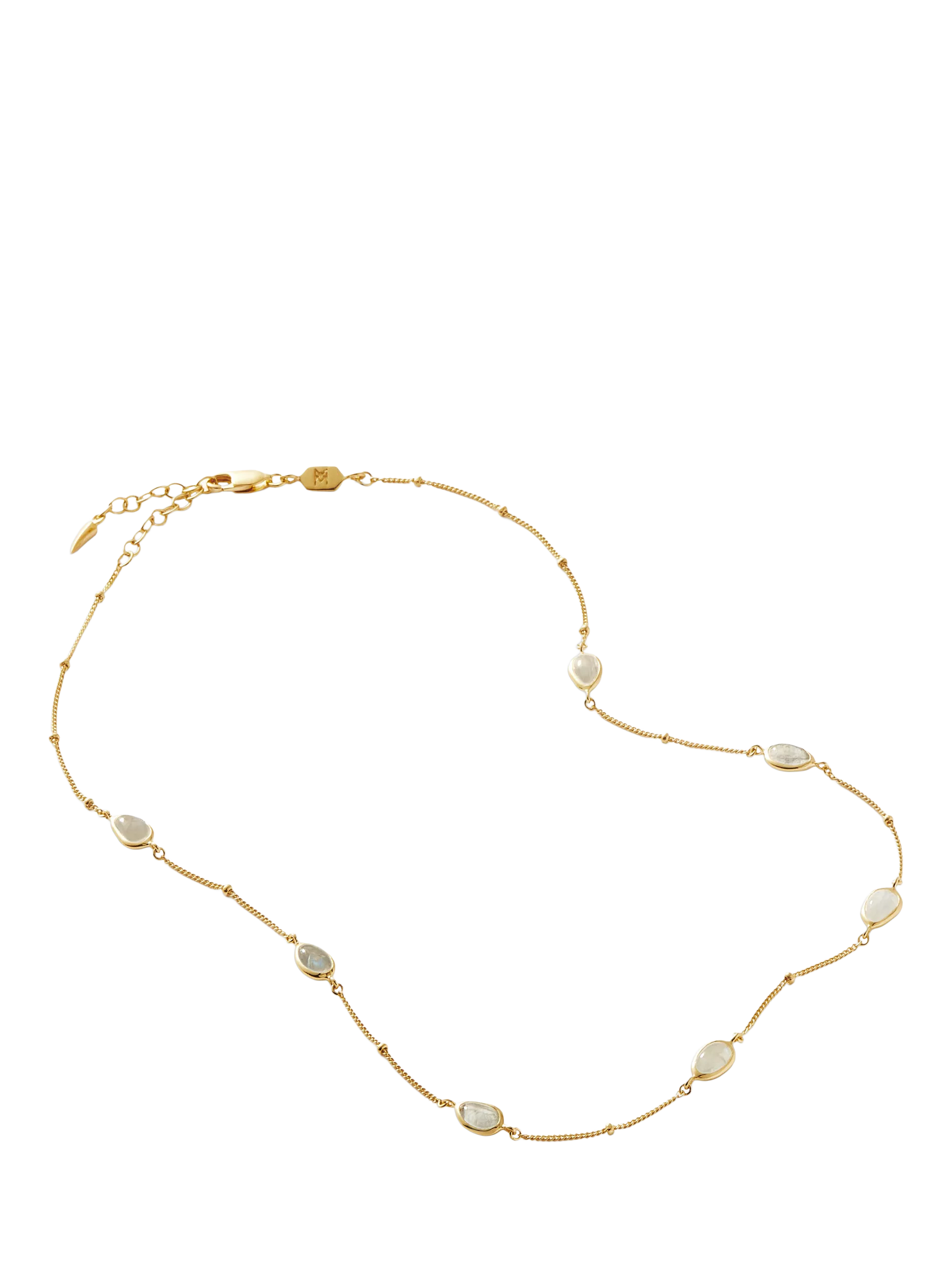 Missoma moonstone charm necklace gold plated vermeil, imported from the UK