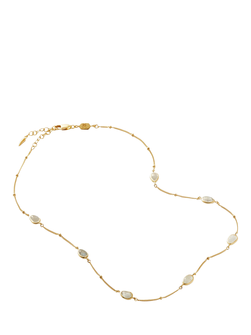 Missoma moonstone charm necklace gold plated vermeil, imported from the UK