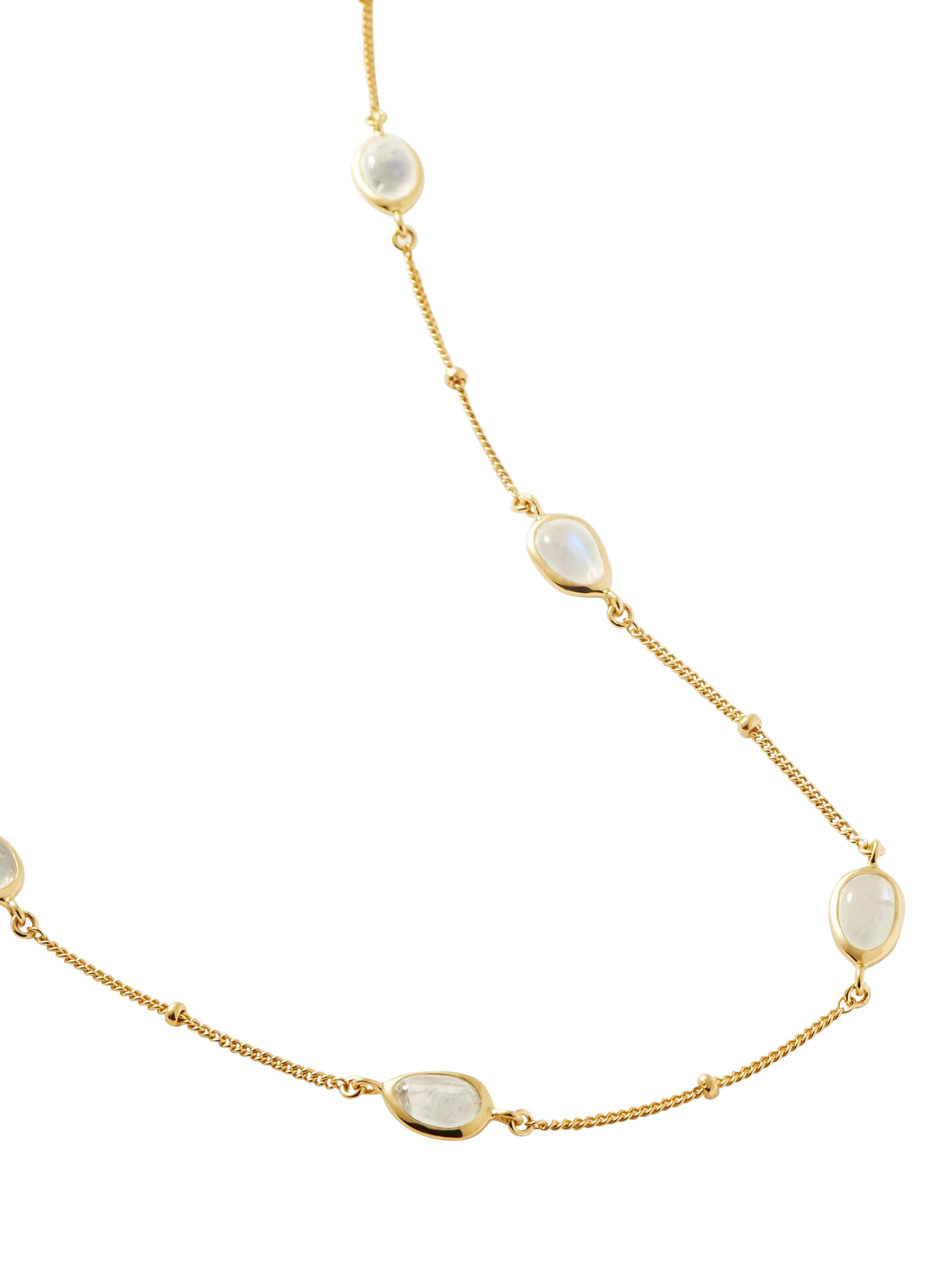 Missoma moonstone charm necklace gold plated vermeil, imported from the UK