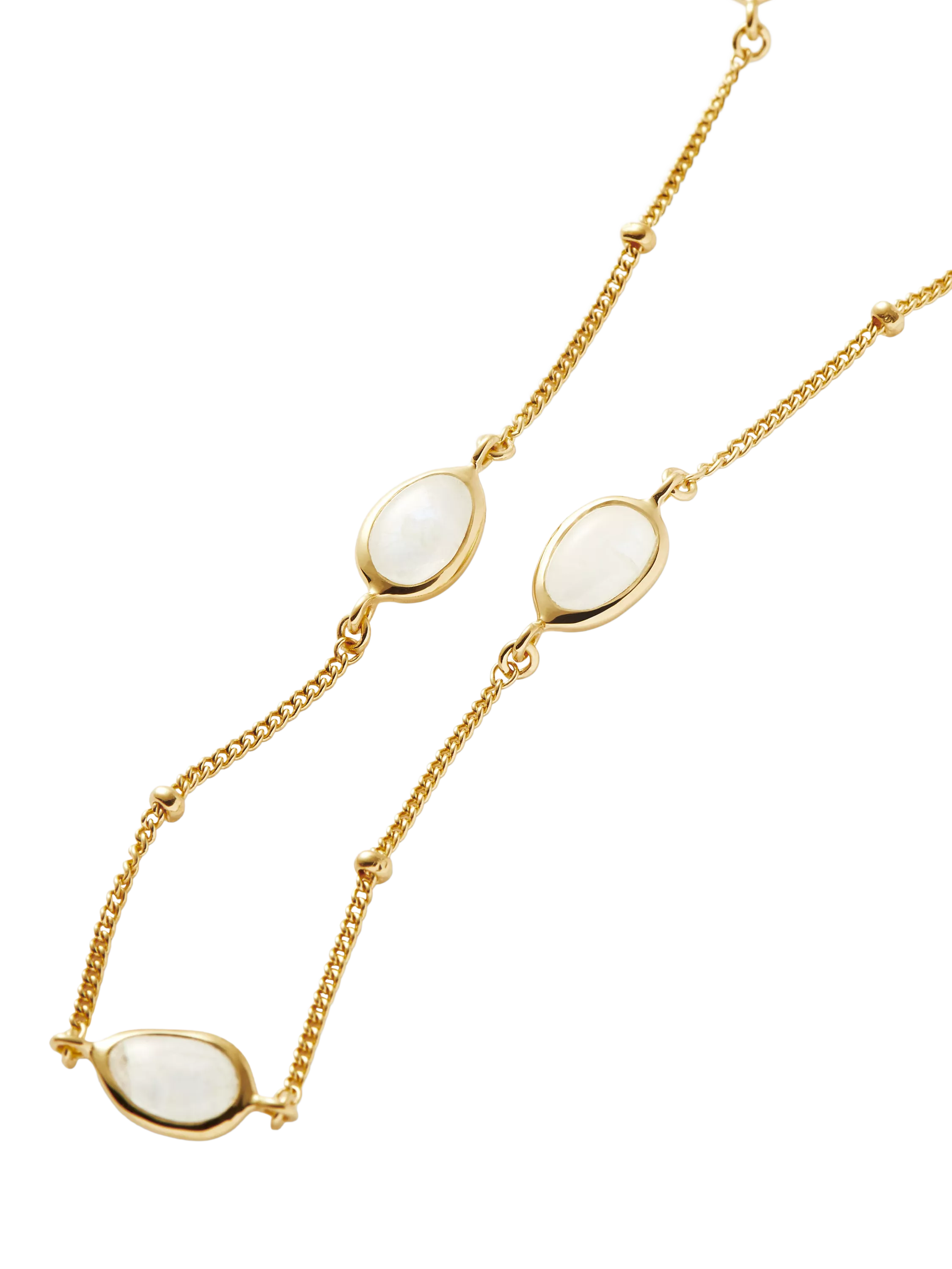 Missoma moonstone charm necklace gold plated vermeil, imported from the UK