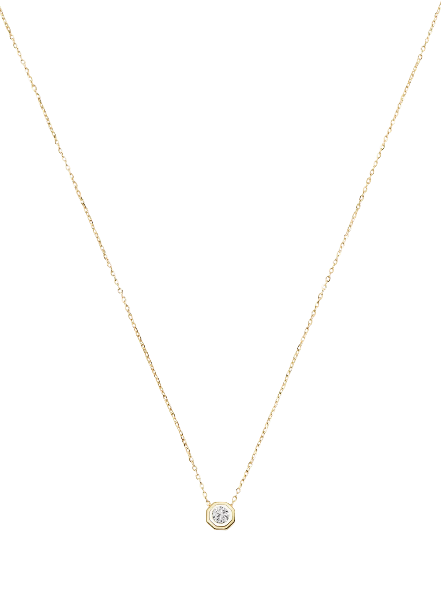 Missoma yellow gold solitaire diamond necklace 45cm - British product