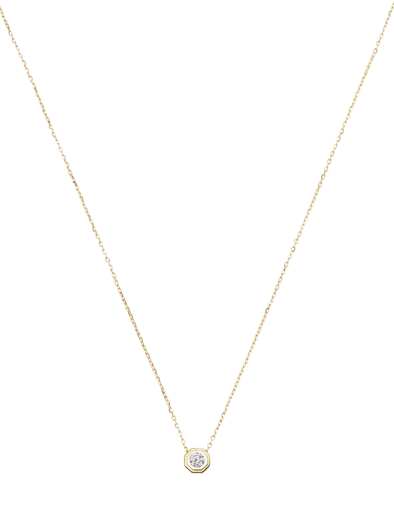 Missoma yellow gold solitaire diamond necklace 45cm - British product