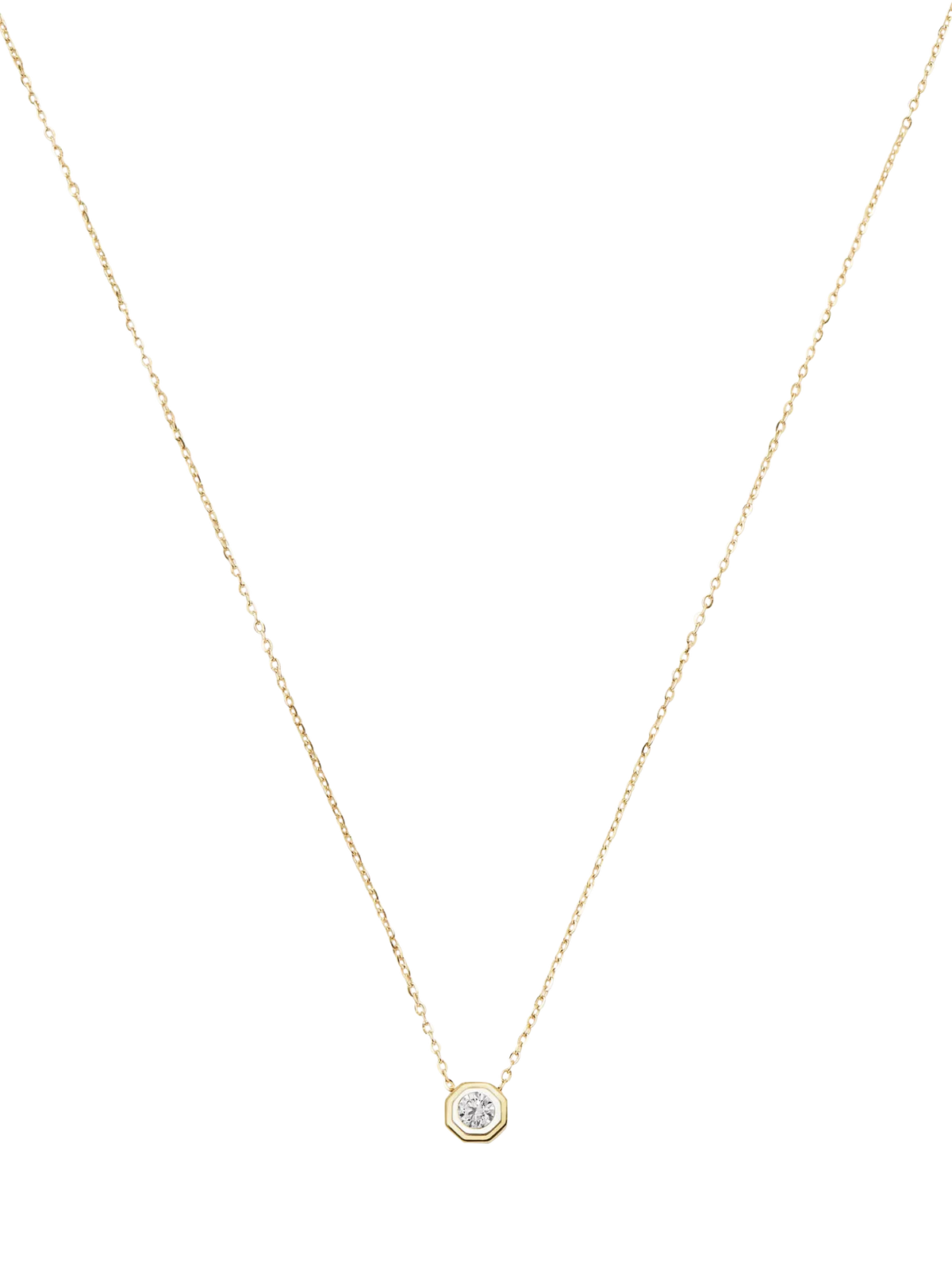 Missoma yellow gold solitaire diamond necklace 45cm - British product