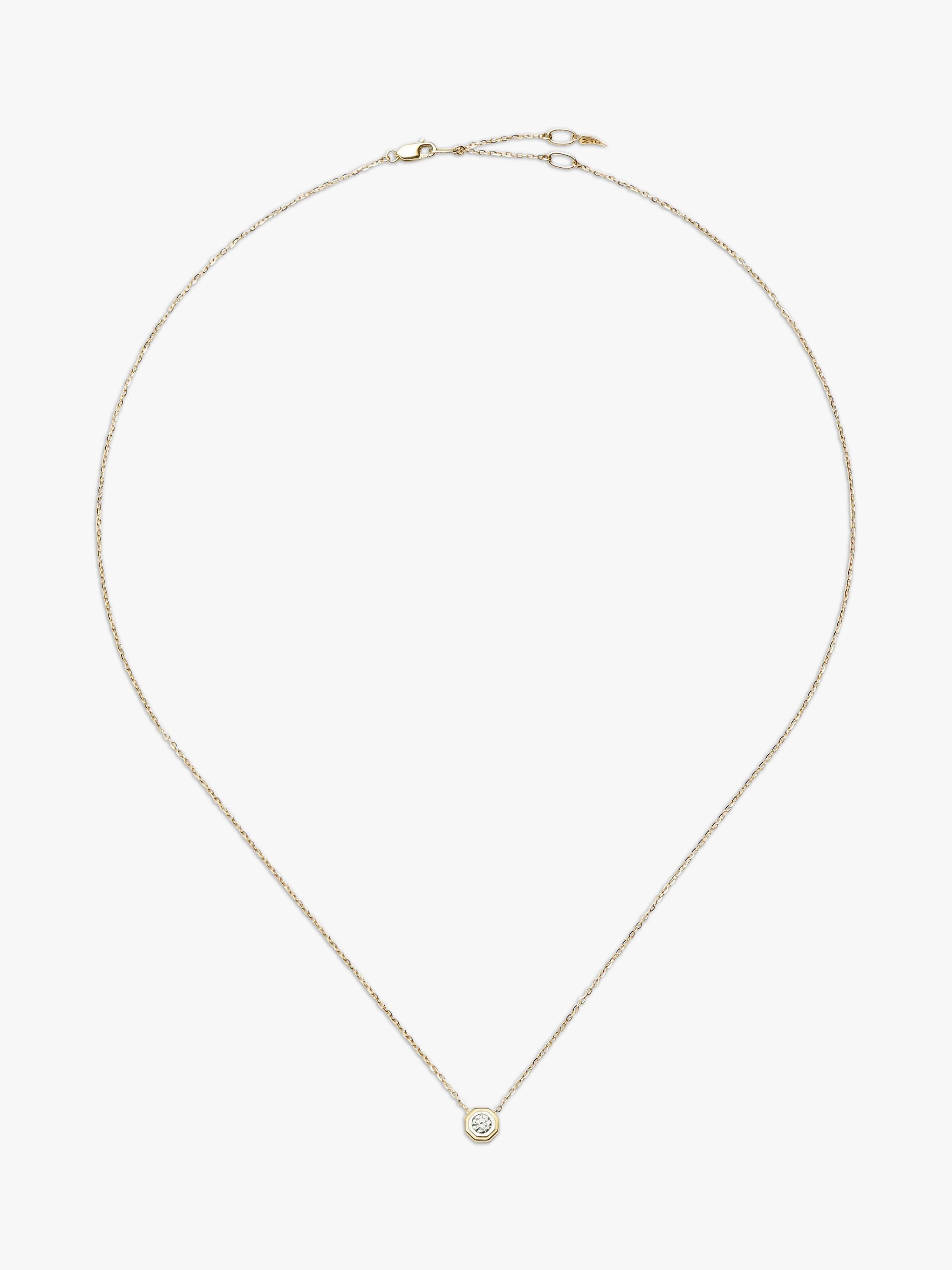 Missoma yellow gold solitaire diamond necklace 45cm - British product