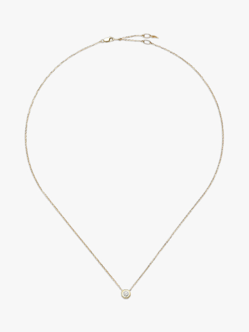 Missoma yellow gold solitaire diamond necklace 45cm - British product
