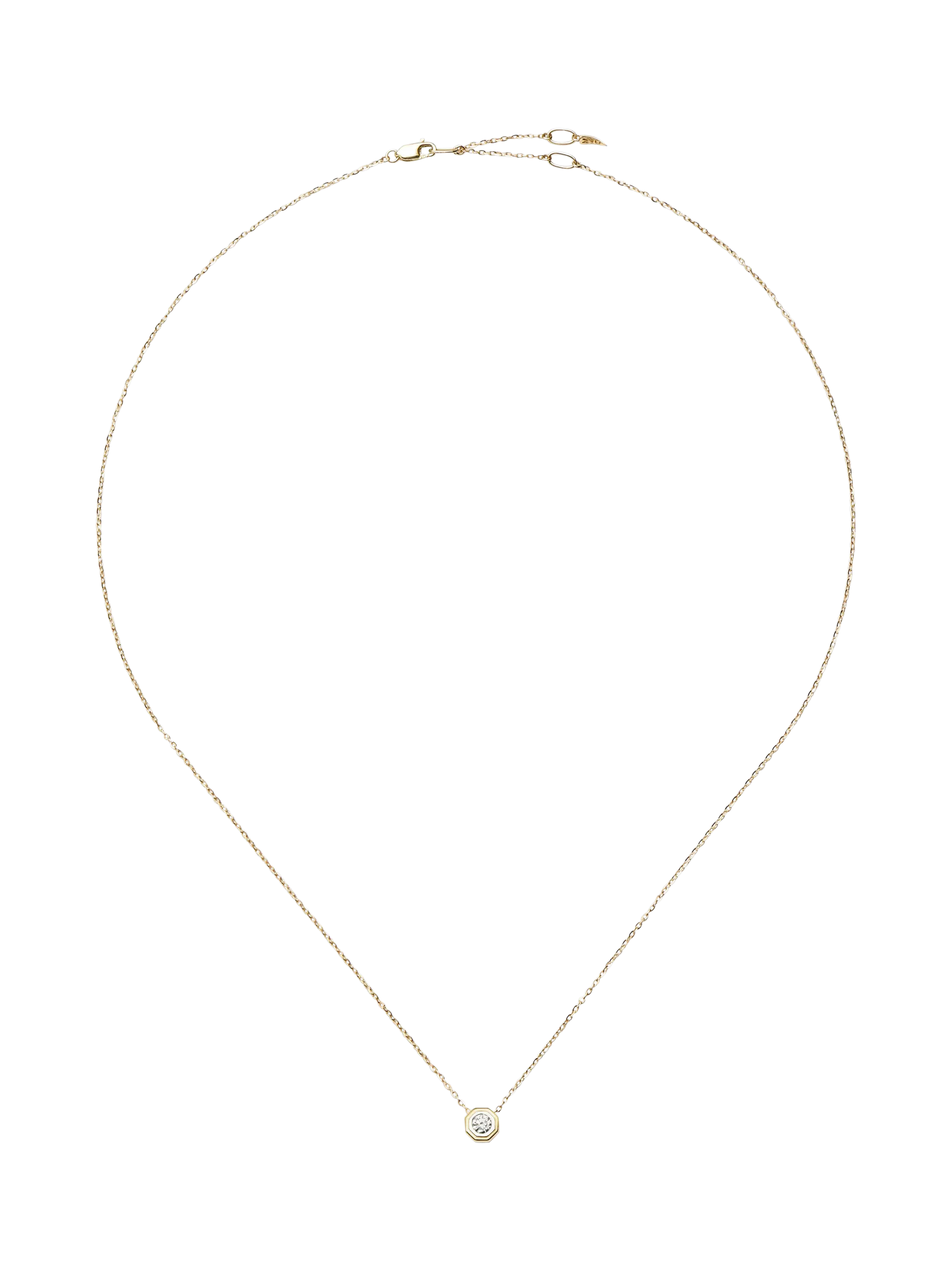 Missoma yellow gold solitaire diamond necklace 45cm - British product