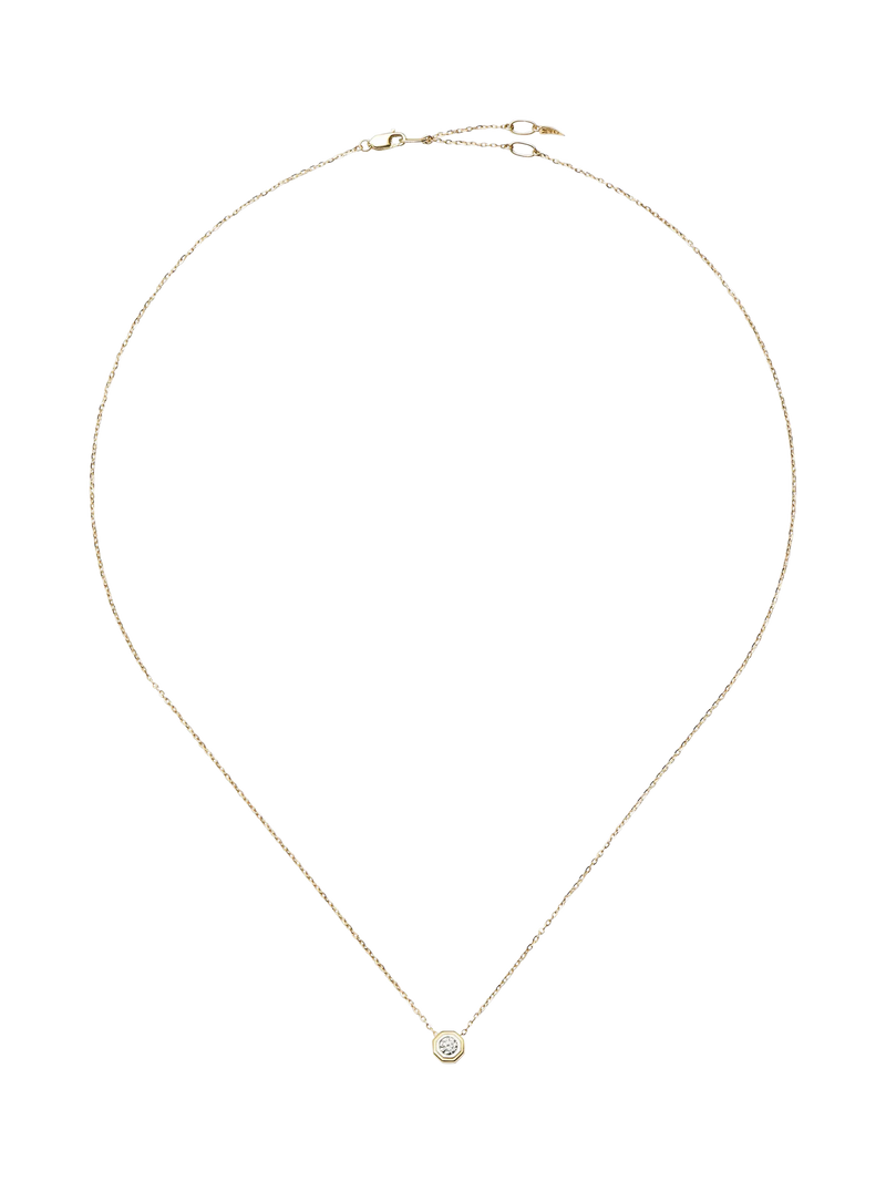 Missoma yellow gold solitaire diamond necklace 45cm - British product