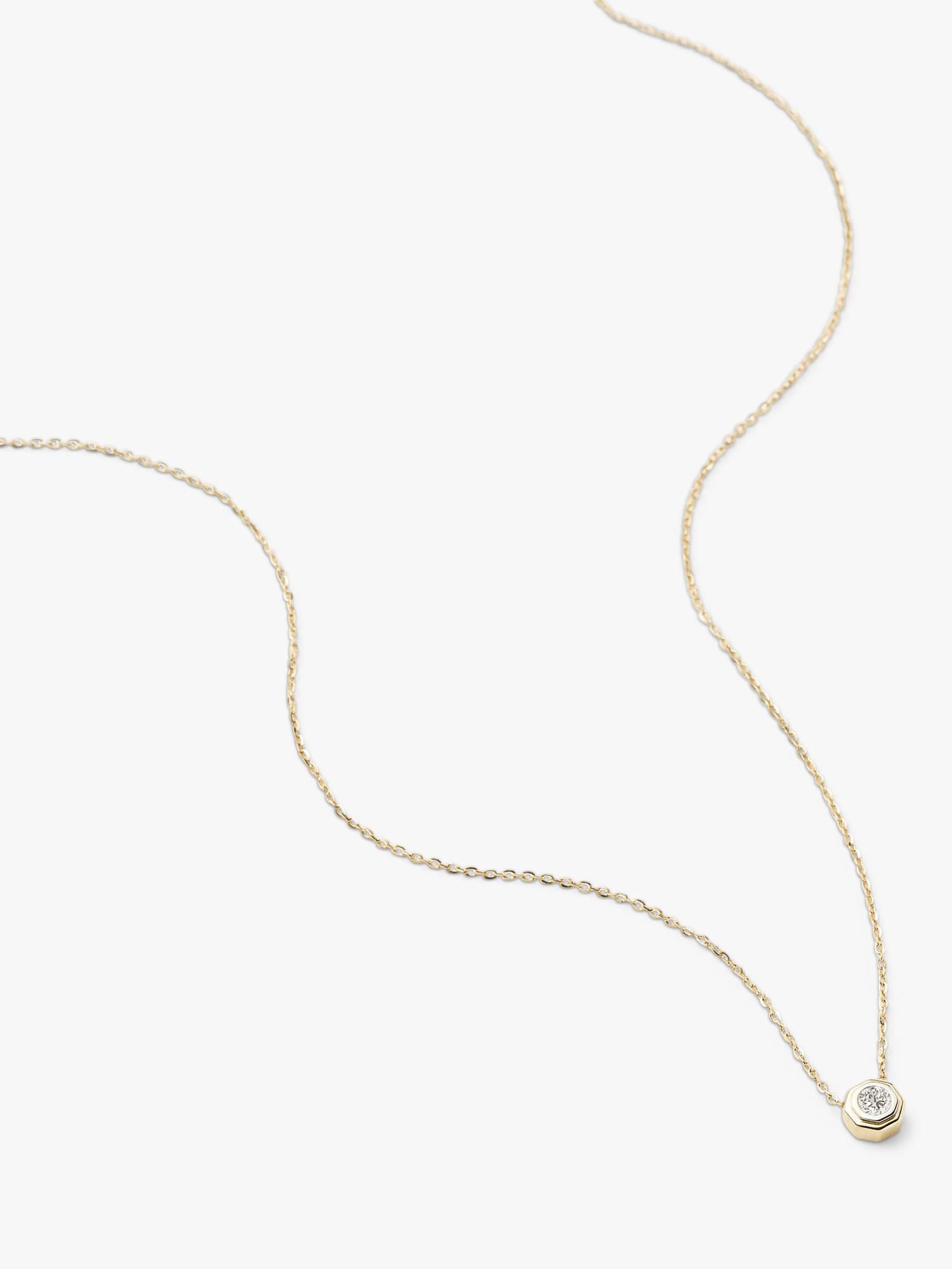 Missoma yellow gold solitaire diamond necklace 45cm - British product