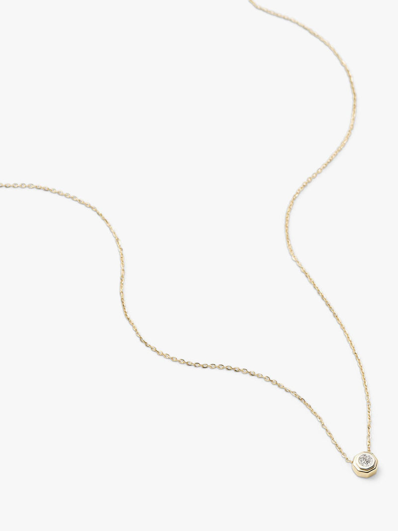 Missoma yellow gold solitaire diamond necklace 45cm - British product