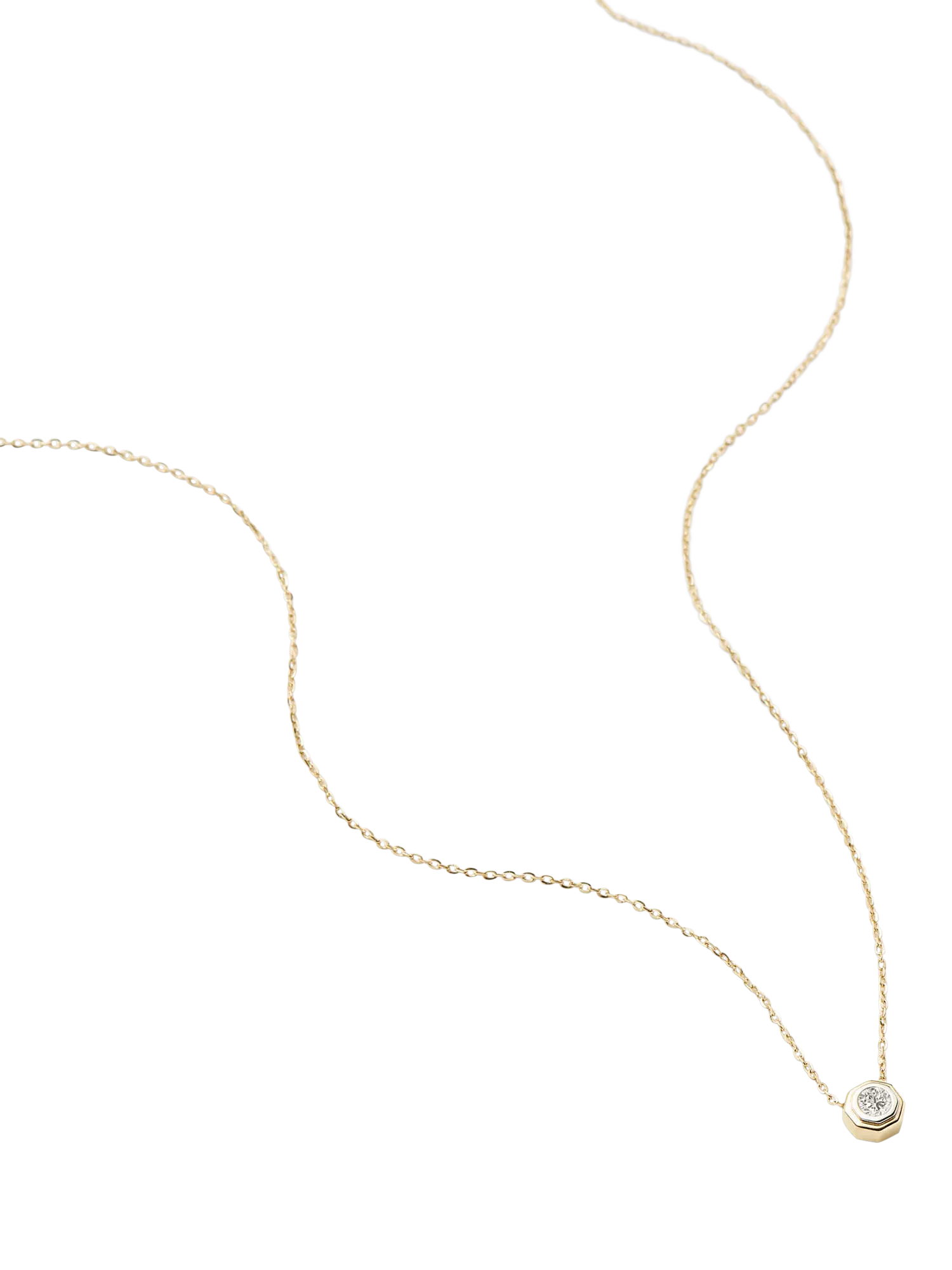 Missoma yellow gold solitaire diamond necklace 45cm - British product
