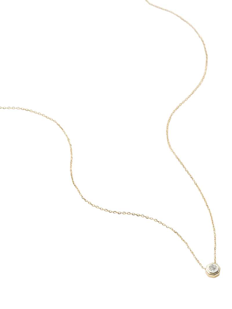 Missoma yellow gold solitaire diamond necklace 45cm - British product