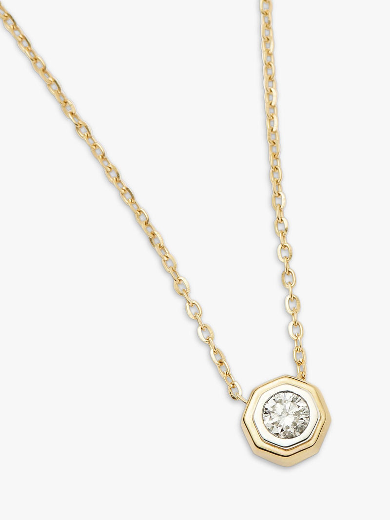Missoma yellow gold solitaire diamond necklace 45cm - British product