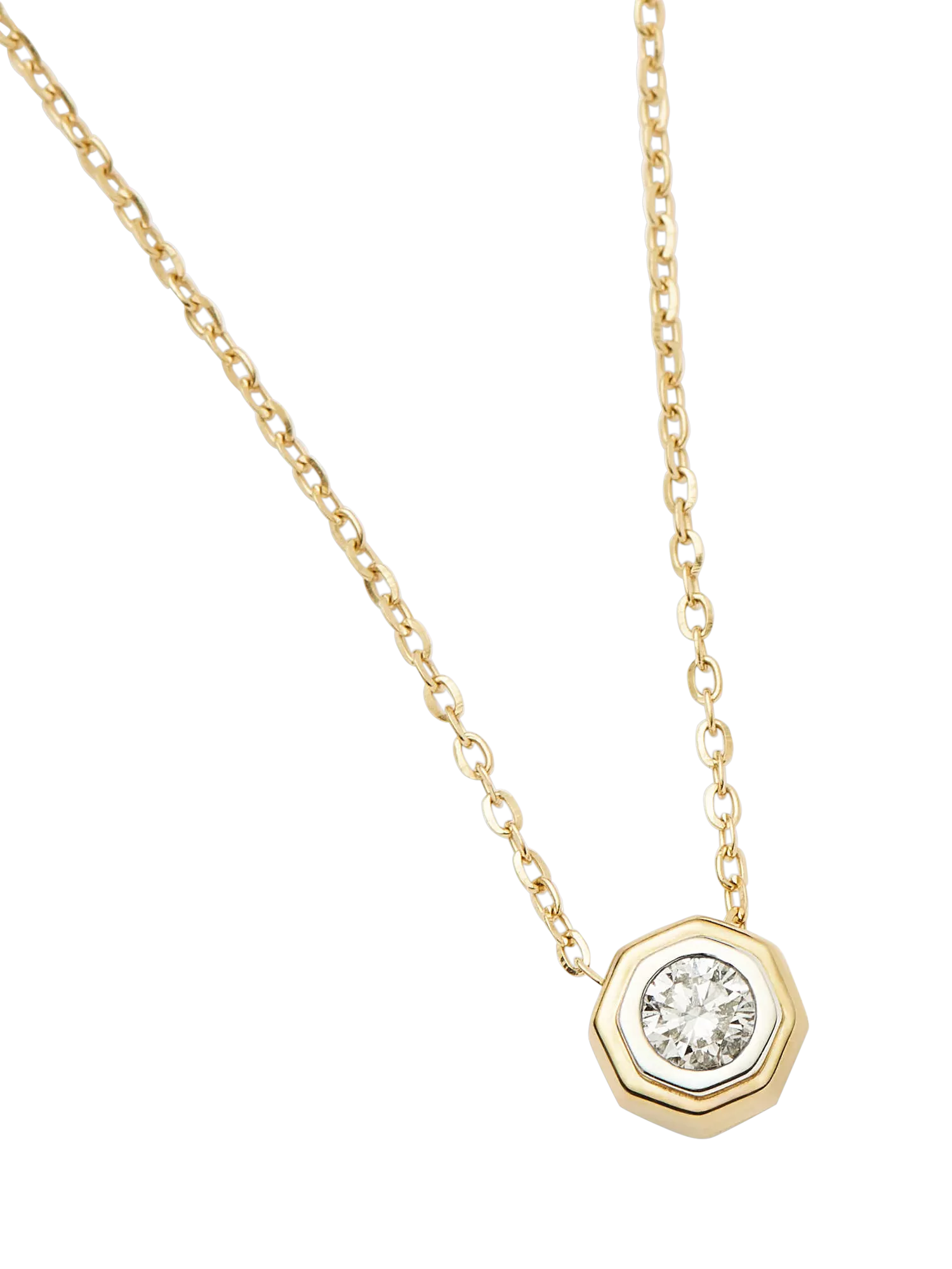 Missoma yellow gold solitaire diamond necklace 45cm - British product