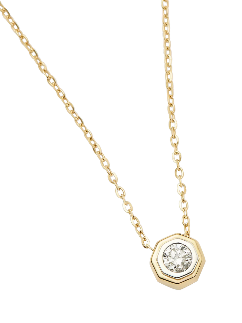 Missoma yellow gold solitaire diamond necklace 45cm - British product