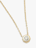 Missoma yellow gold solitaire diamond necklace 45cm - British product