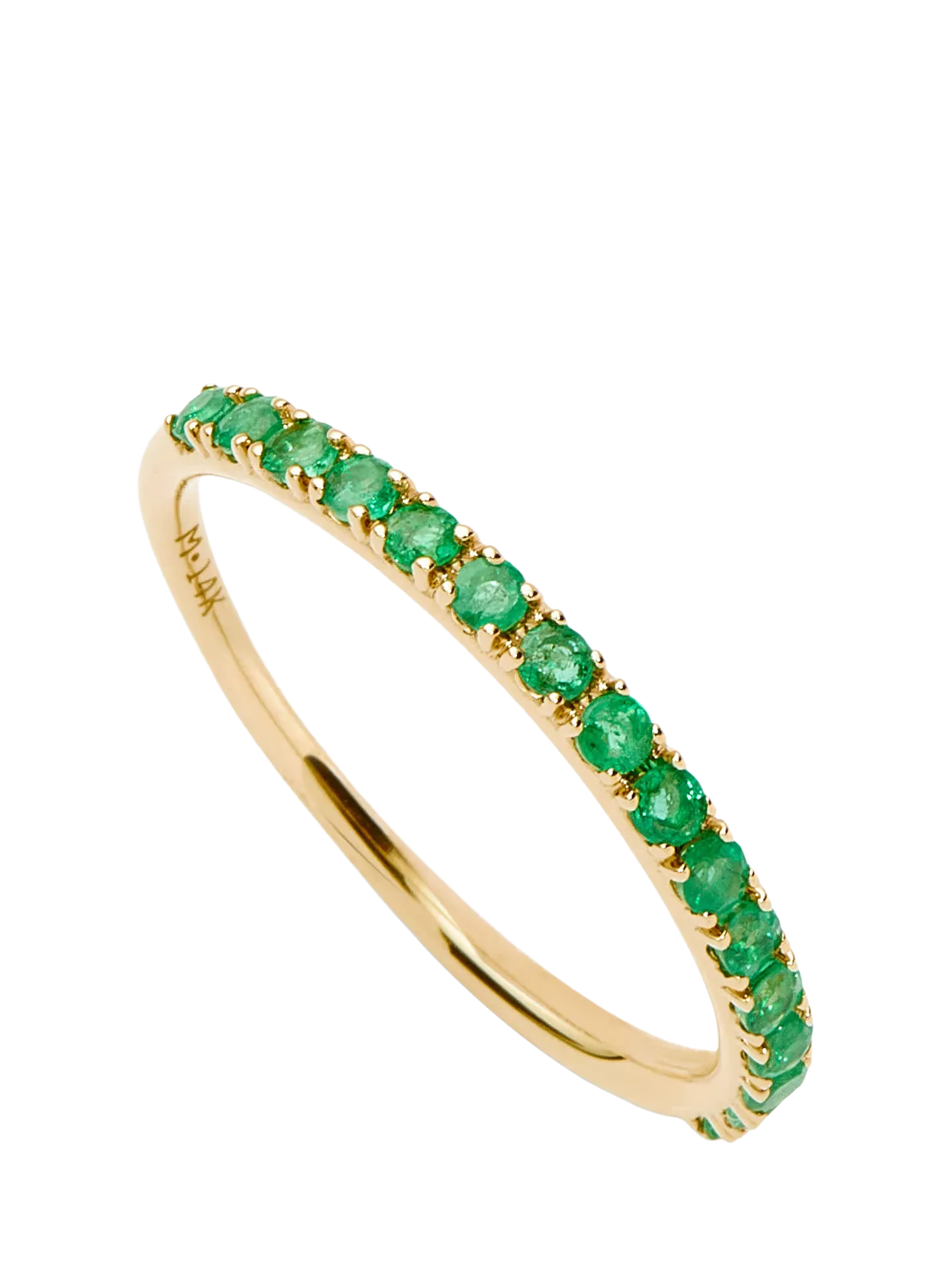 Missoma 14ct Yellow Gold Half Eternity Emerald Ring