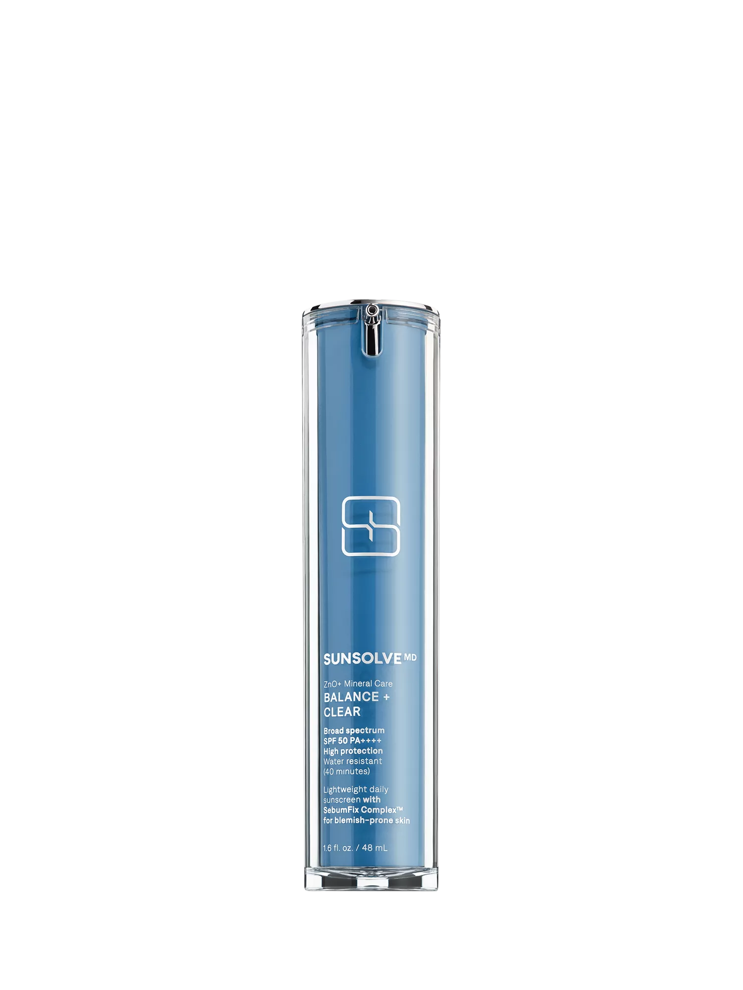 SunsolveMD mineral sunscreen Balance & Clear 48ml (British brand)