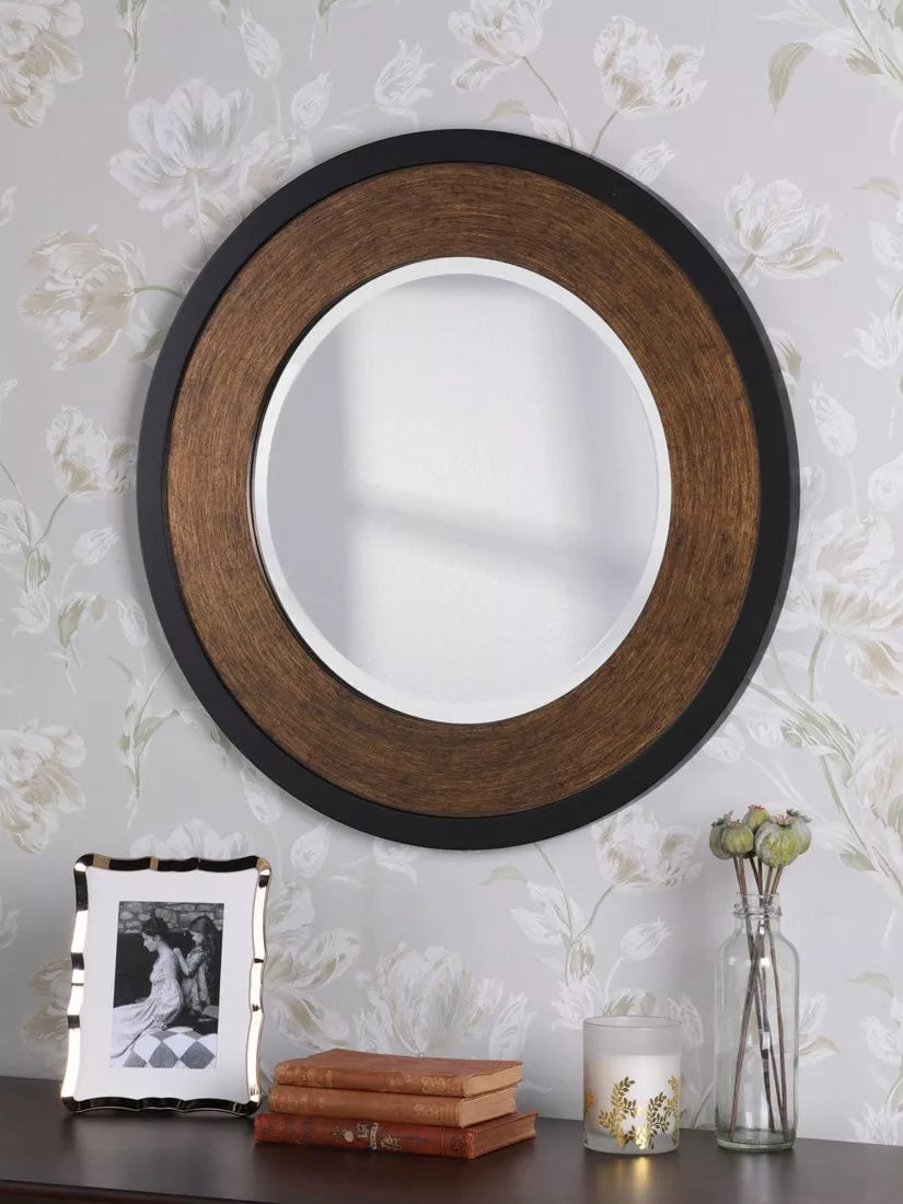 Laura Ashley round wall mirror mottled bronze 60cm, UK version