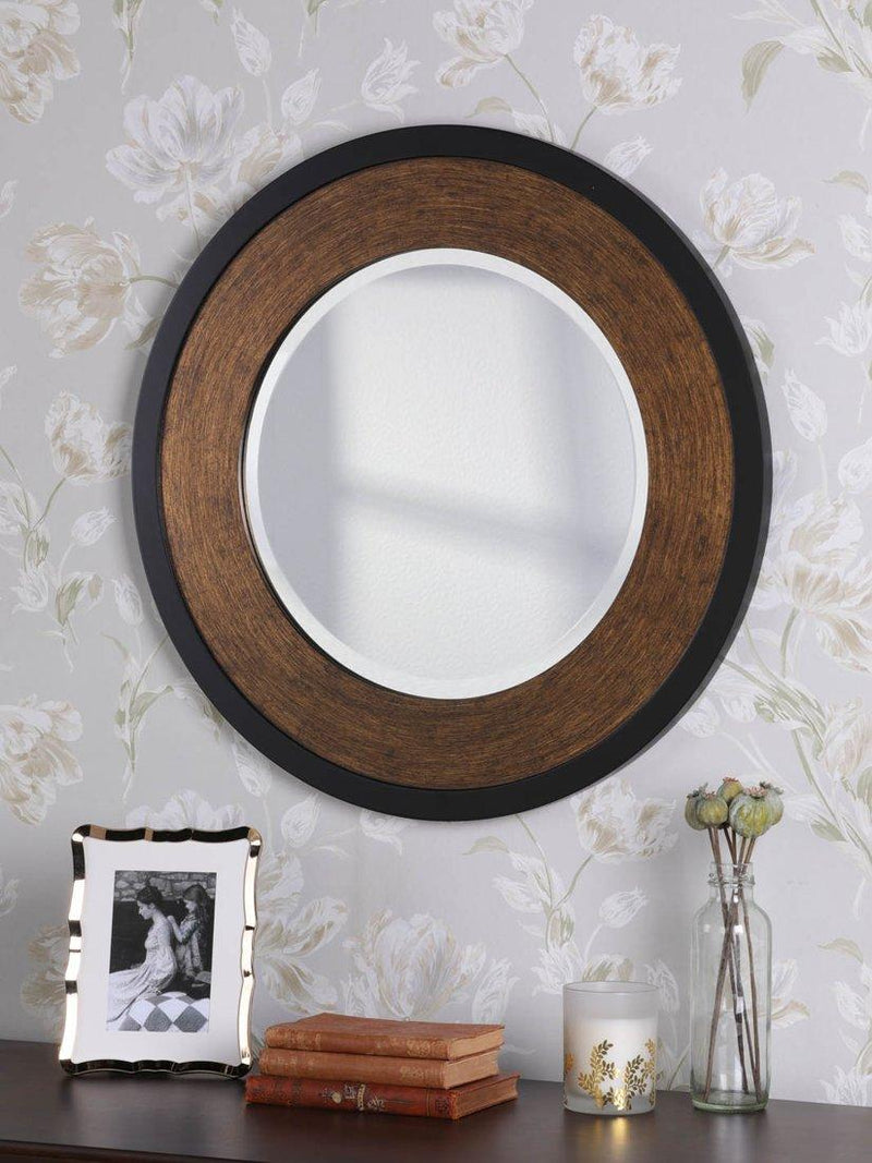 Laura Ashley round wall mirror mottled bronze 60cm, UK version