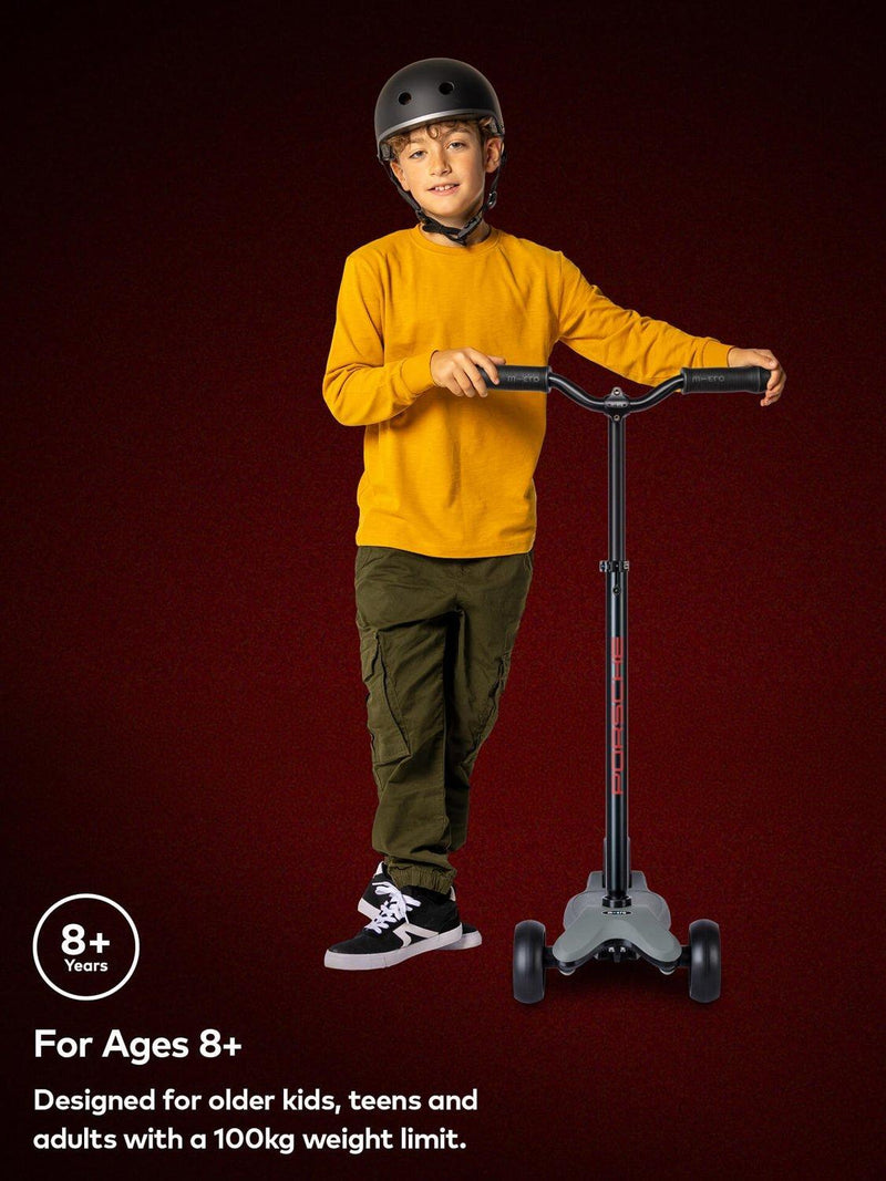 Micro Scooters Kickboard Deluxe LED Porsche Edition scooter metallic stone grey, imported from the UK