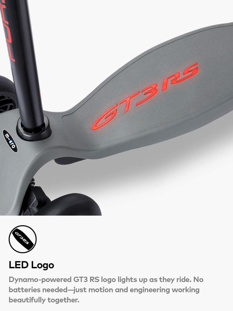 Micro Scooters Kickboard Deluxe LED Porsche Edition scooter metallic stone grey, imported from the UK