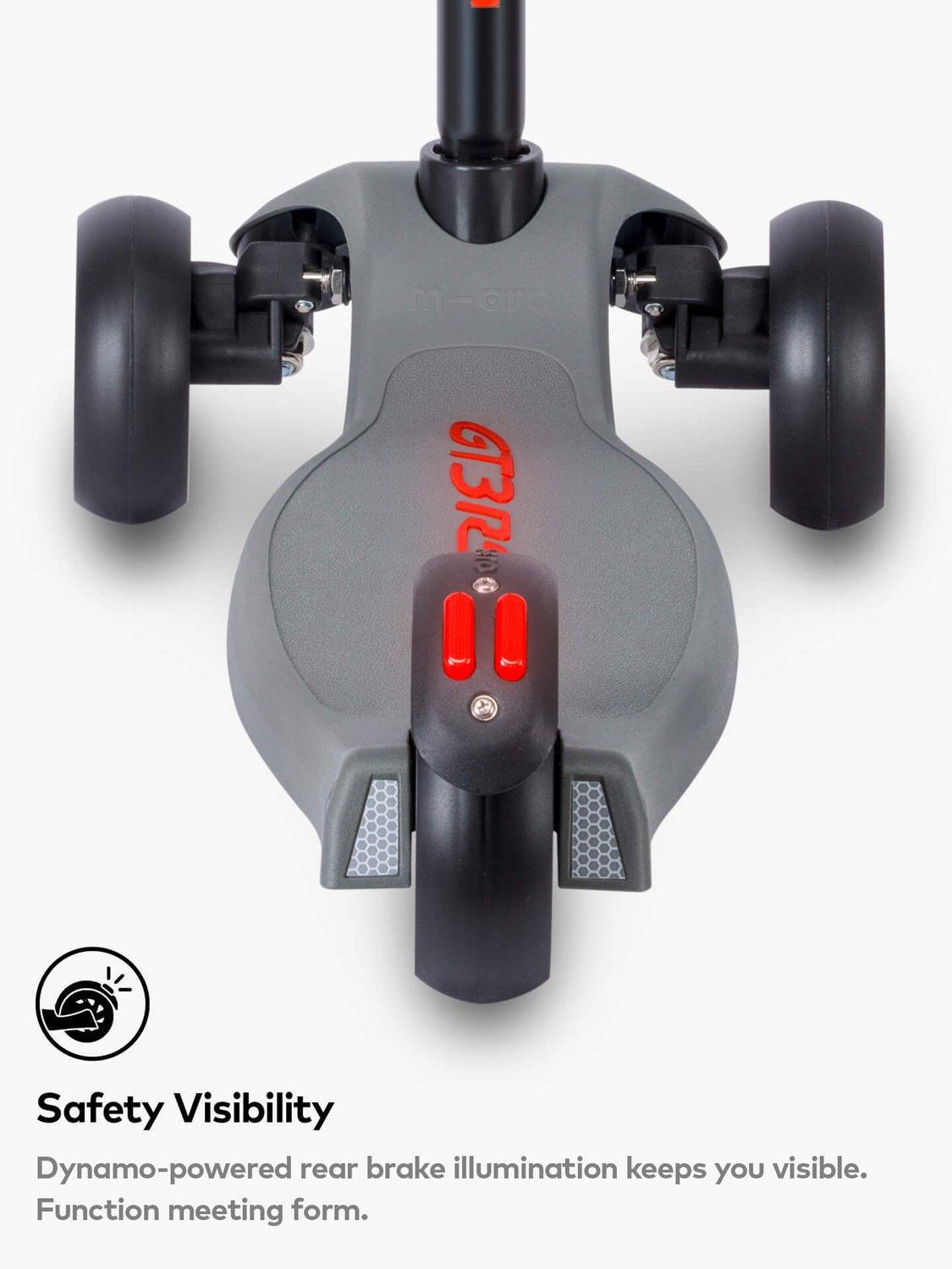 Micro Scooters Kickboard Deluxe LED Porsche Edition scooter metallic stone grey, imported from the UK