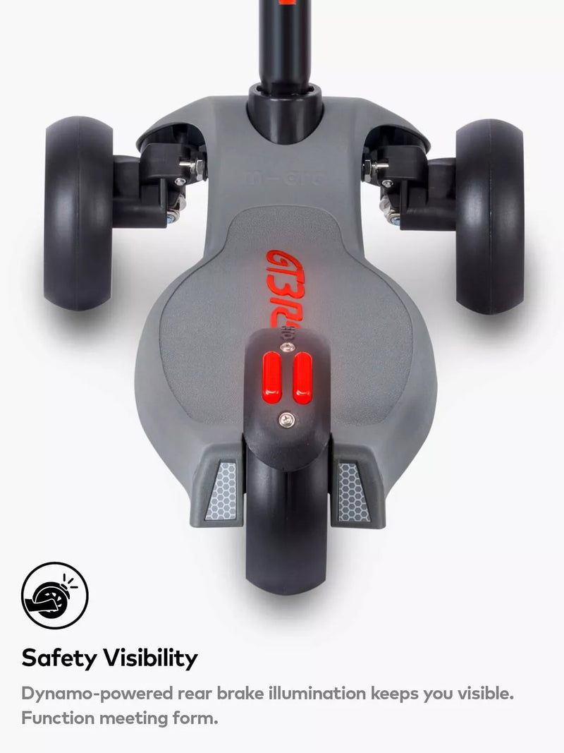 Micro Scooters Kickboard Deluxe LED Porsche Edition scooter metallic stone grey, imported from the UK