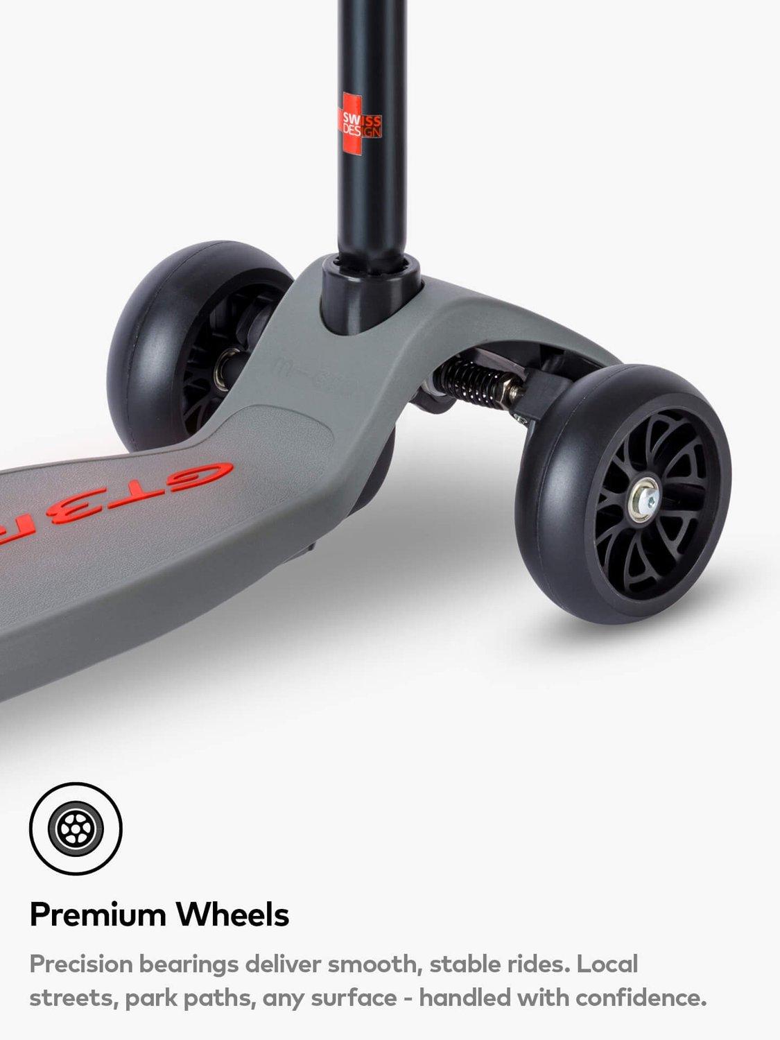 Micro Scooters Kickboard Deluxe LED Porsche Edition scooter metallic stone grey, imported from the UK