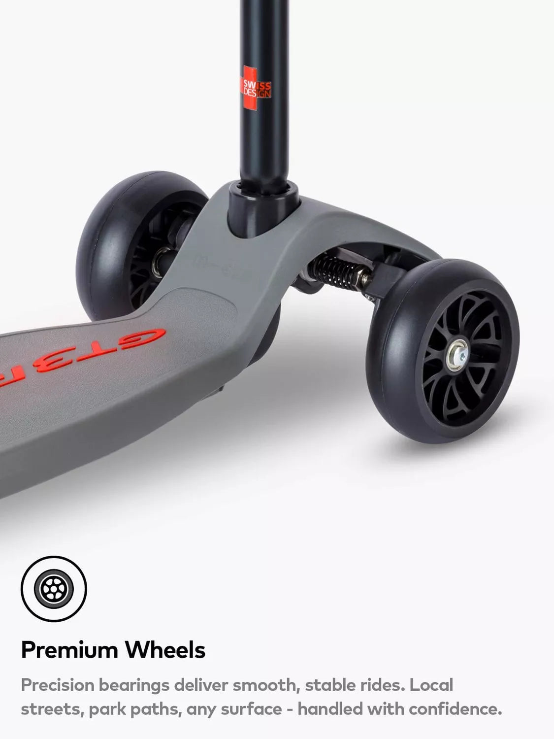 Micro Scooters Kickboard Deluxe LED Porsche Edition scooter metallic stone grey, imported from the UK