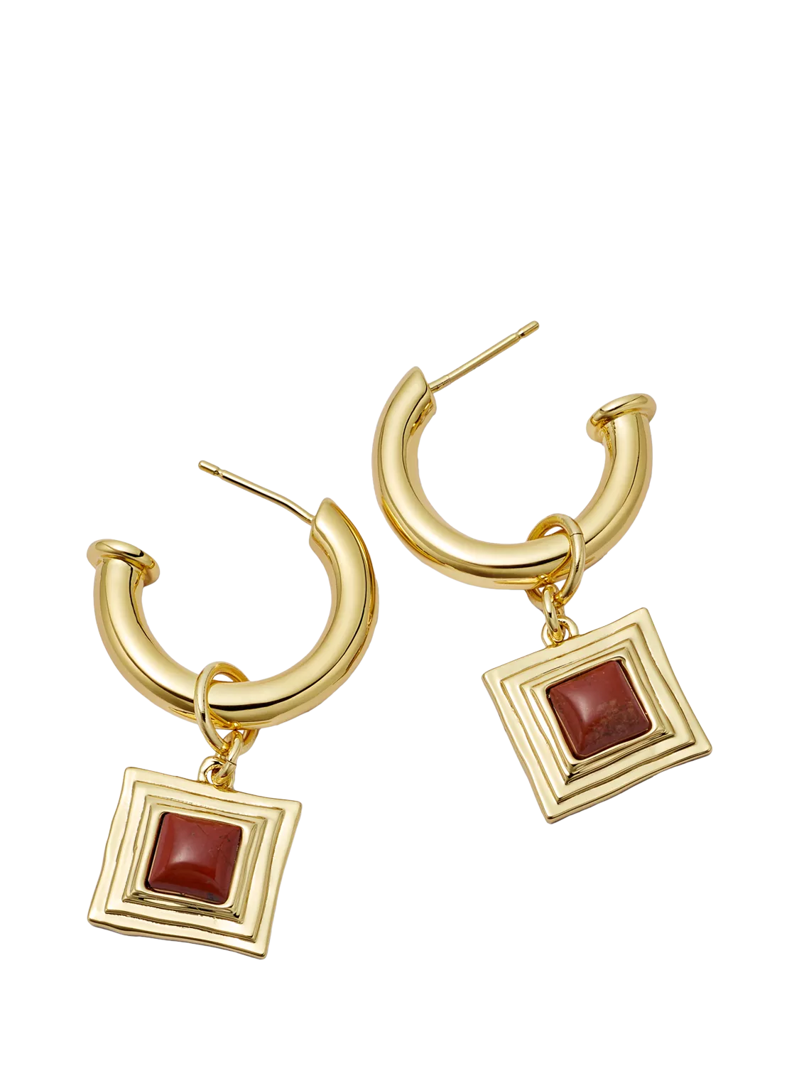 Daisy London jasper drop earrings in gold plated - British product