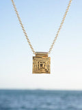 Daisy London gold plated layered square pendant necklace (British brand)