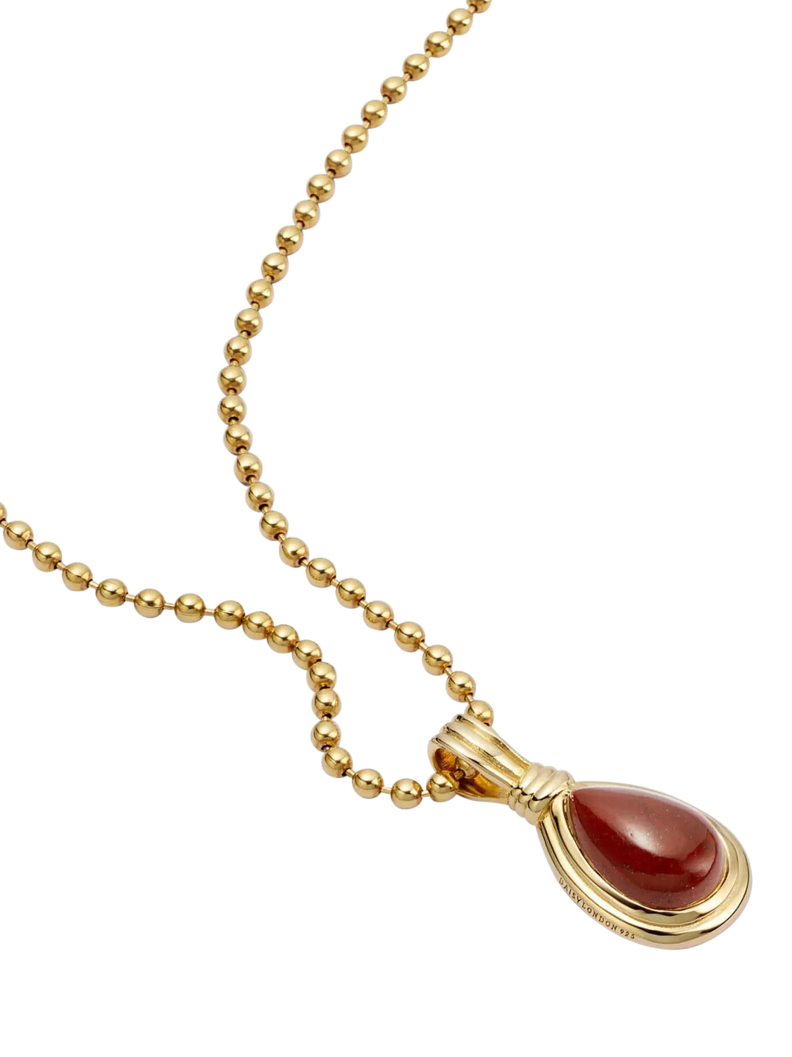 Daisy London gold plated jasper pendant necklace (British brand)