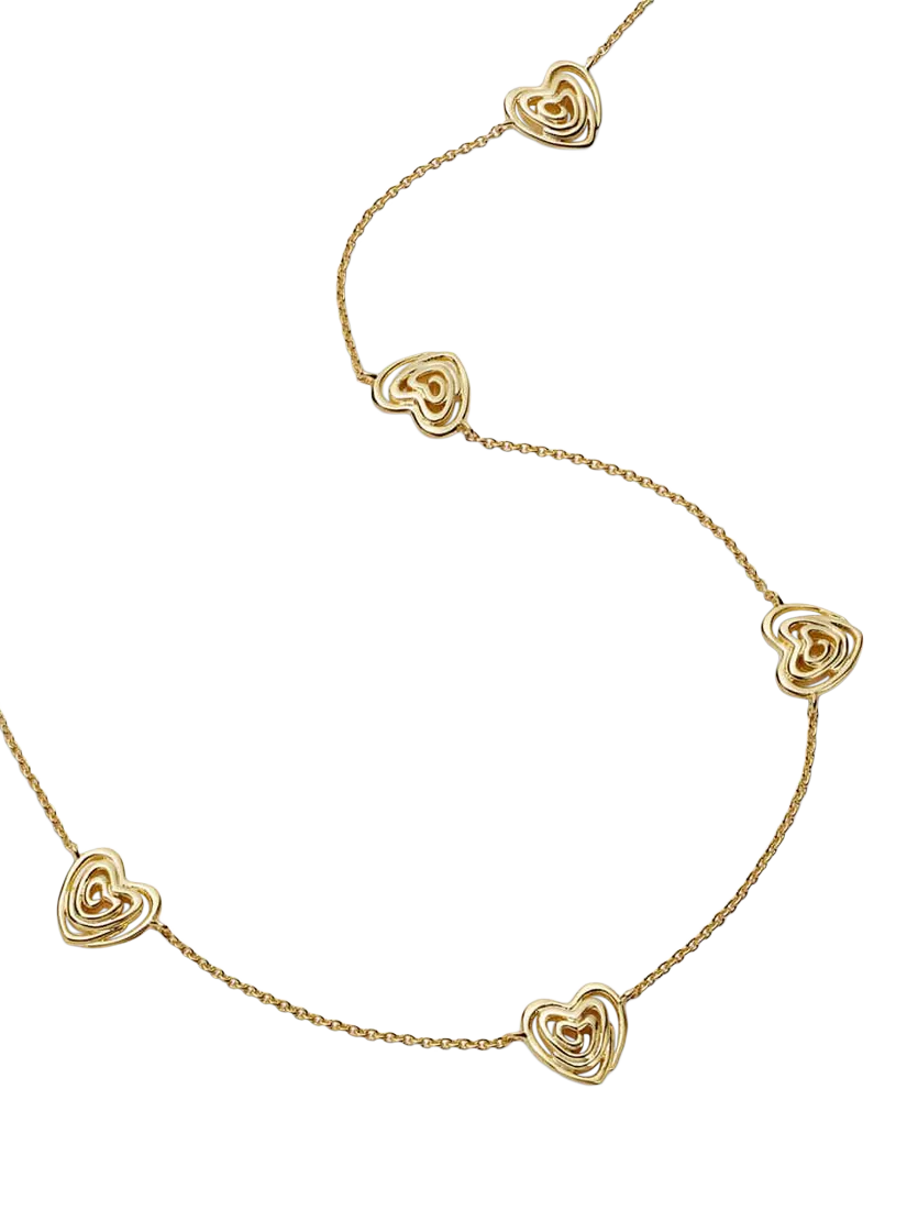 Daisy London 18ct gold plated scribble heart necklace - British product