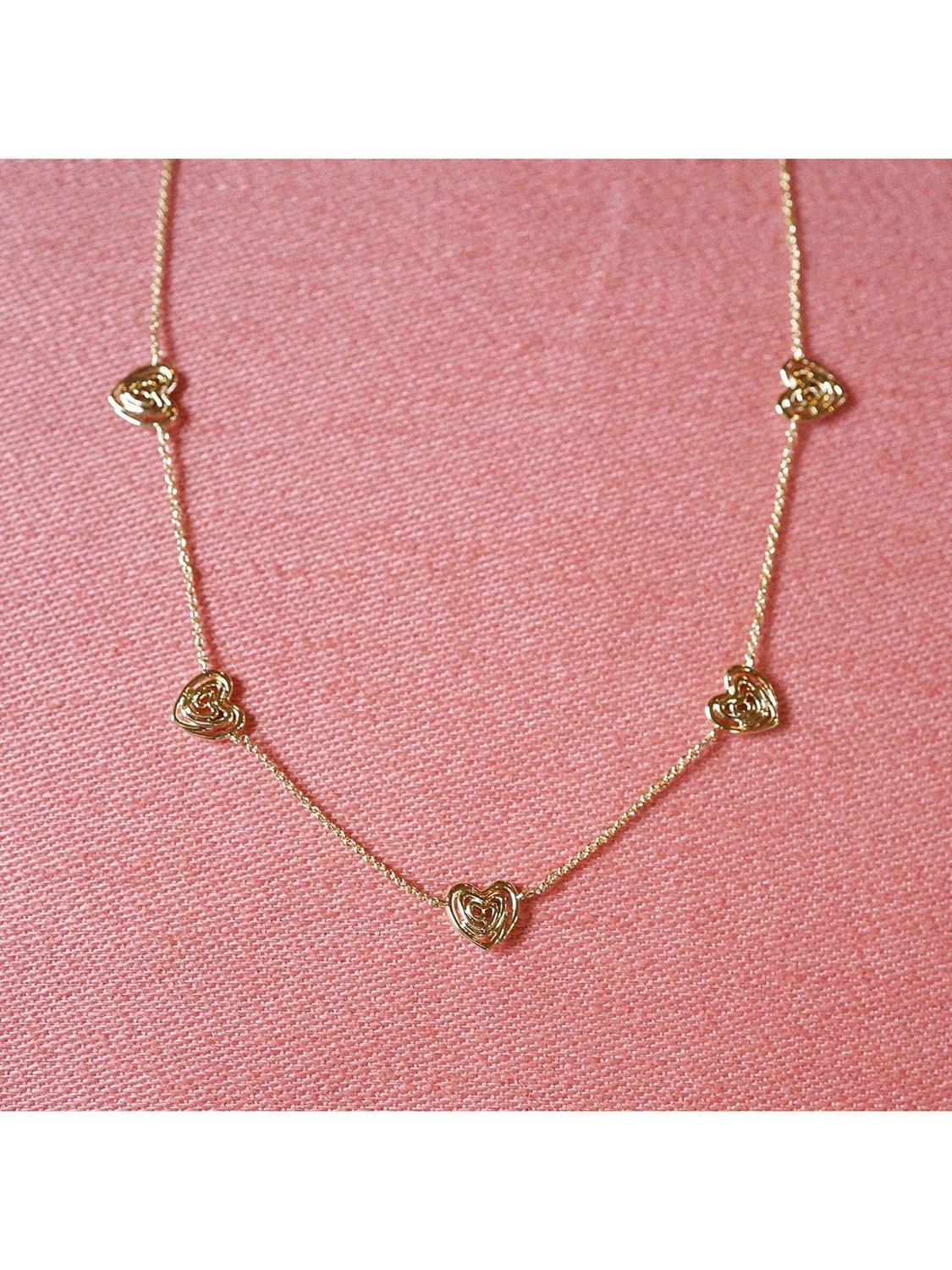 Daisy London 18ct gold plated scribble heart necklace - British product
