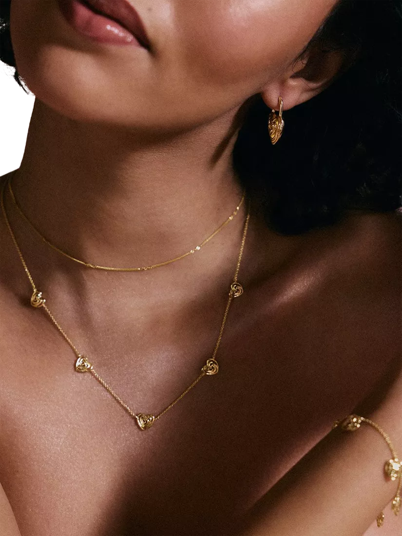 Daisy London 18ct gold plated scribble heart necklace - British product