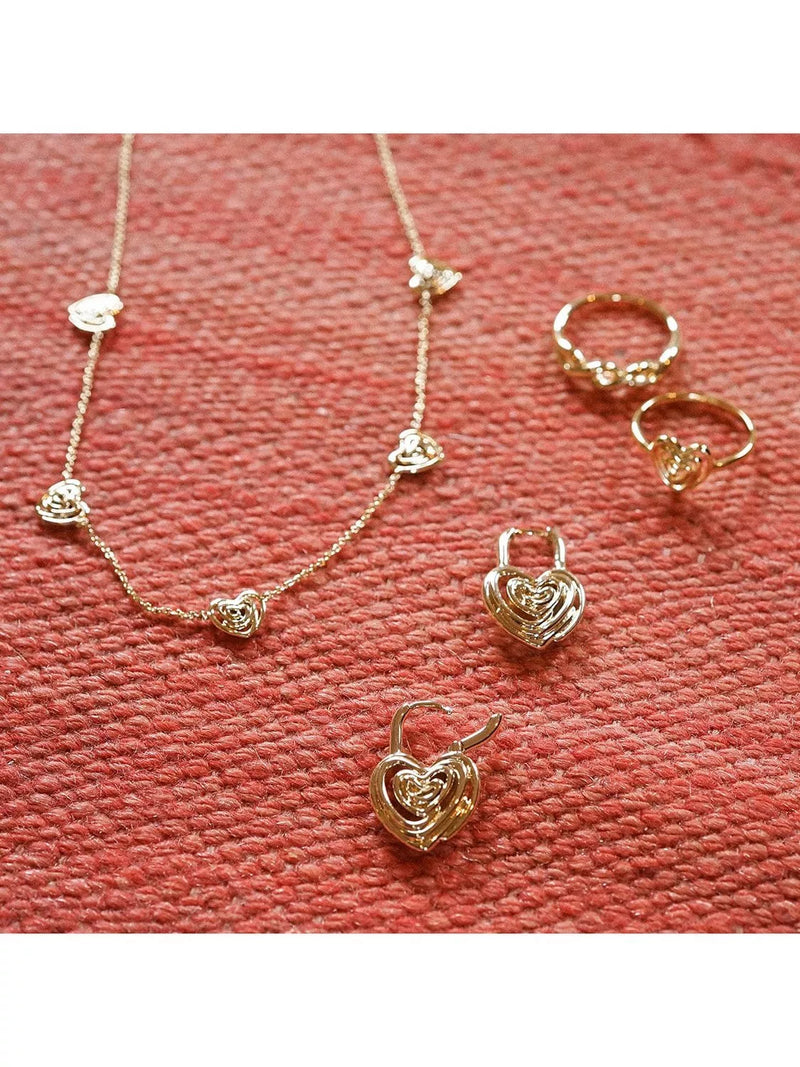Daisy London 18ct gold plated scribble heart necklace - British product