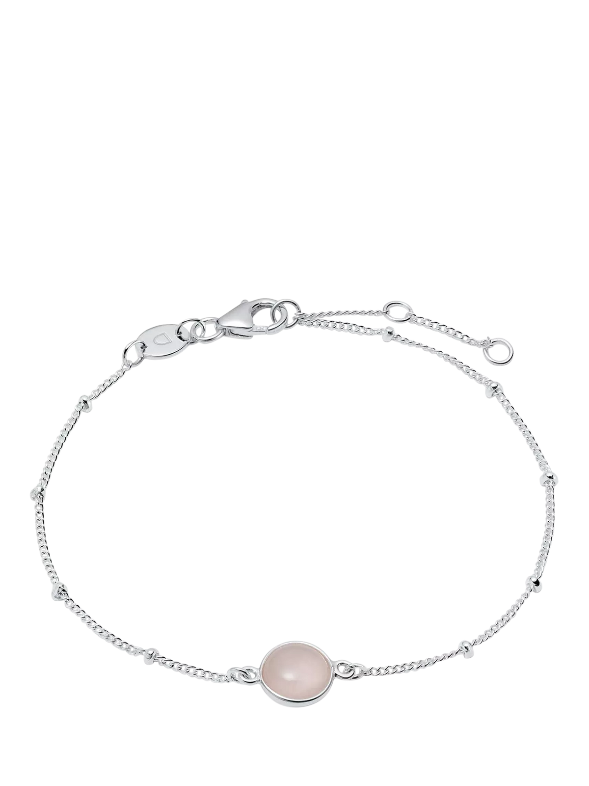 Daisy London sterling silver rose quartz bracelet adjustable 165mm-195mm, imported from the UK